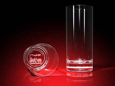 GLASFOTO.COM Glas 175 Jahre Ferneisenbahn - Trinkglas 0,4l