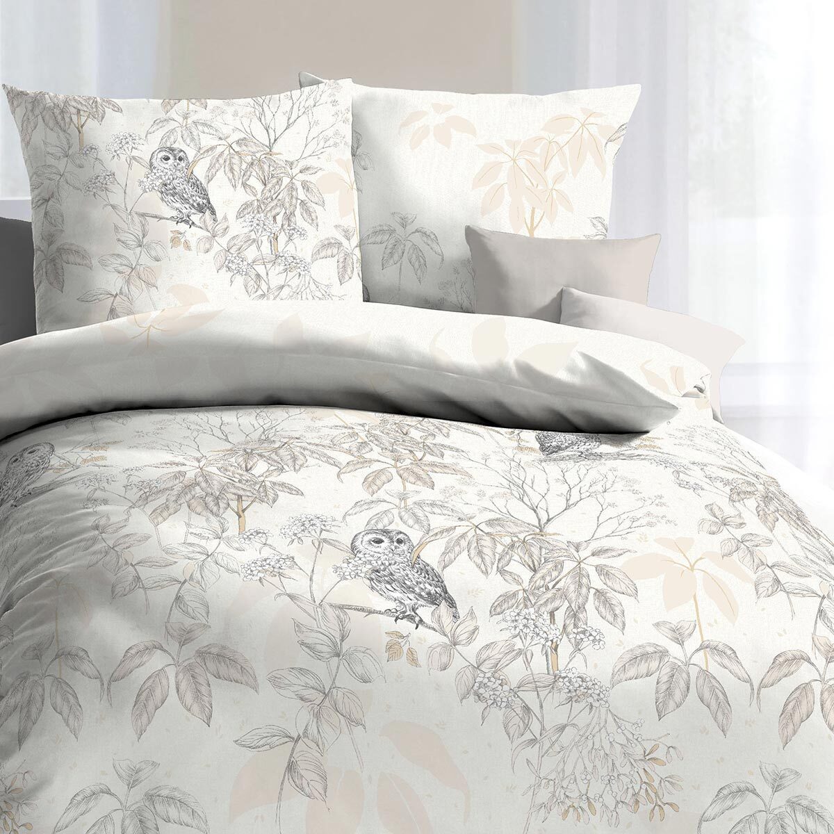TRAUMSCHLAF Bettwäsche Schneeeule, Biber, 2 teilig, wunderbar kuschelige Bi günstig online kaufen