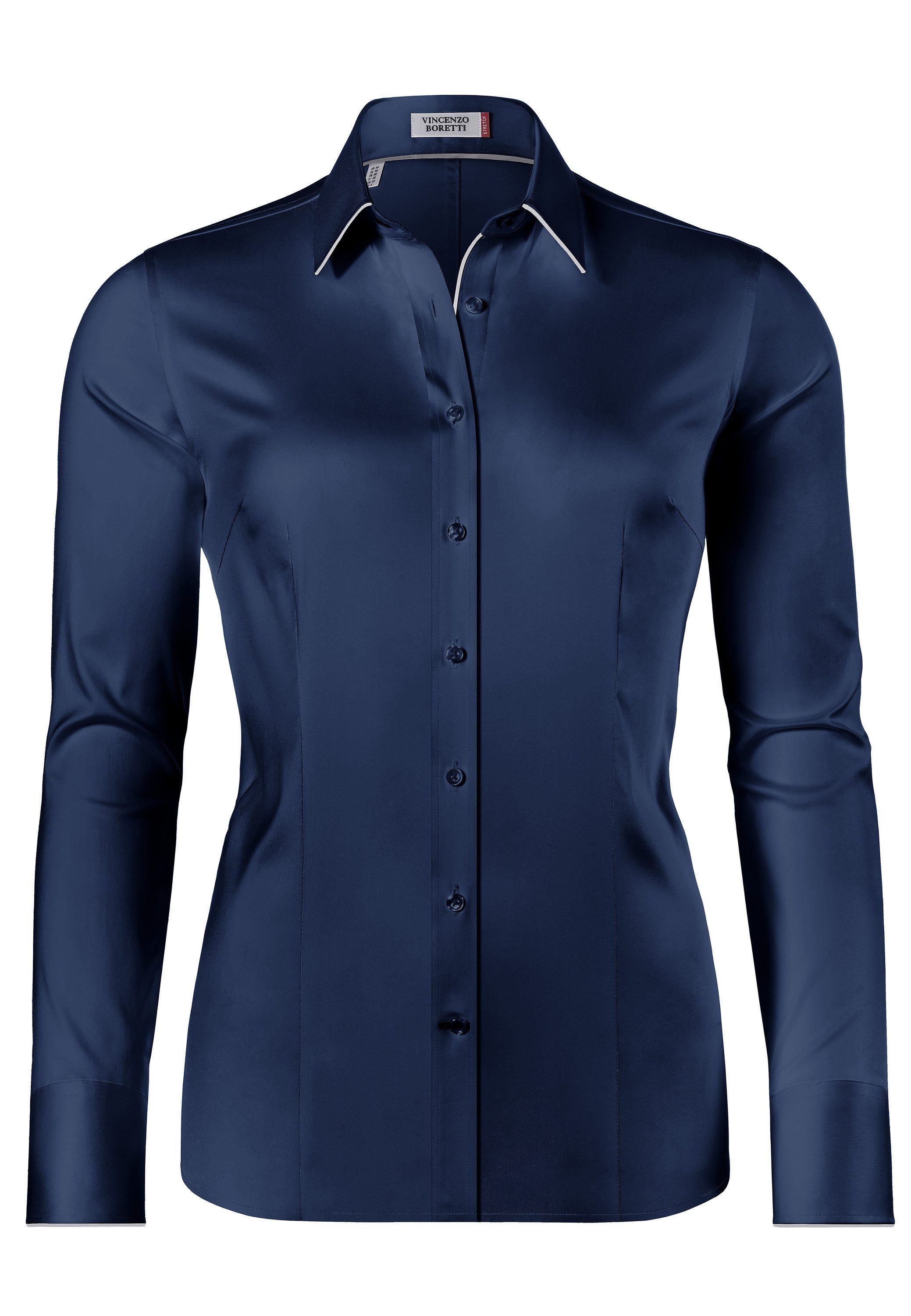 Vincenzo Boretti Klassische Bluse tailliert stretch günstig online kaufen