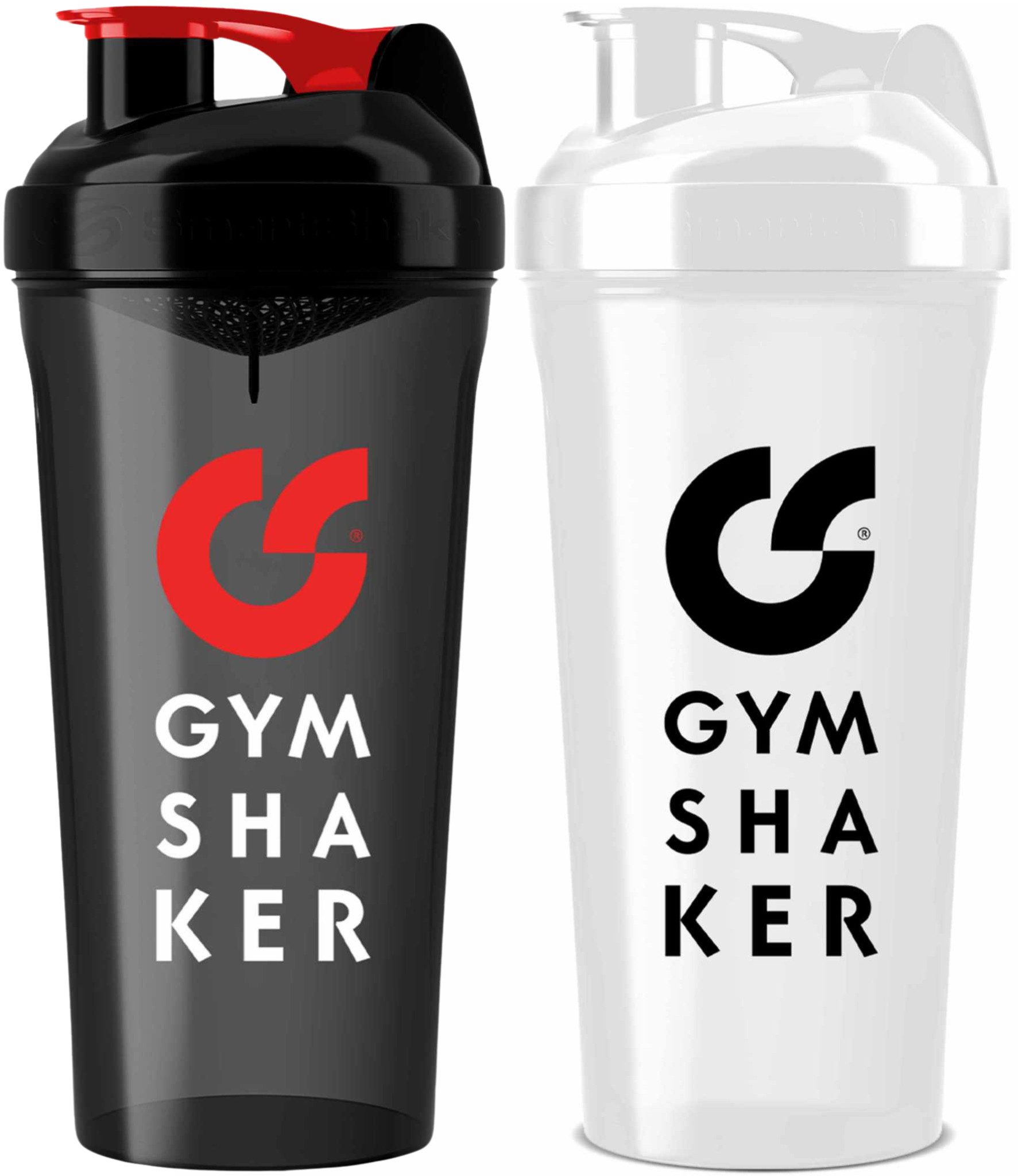 GYMSHAKER Protein Shaker 2er Pack Trinkflasche für Fitness, Sport, Bodybuilding & Muskelaufbau, (Spar-Set, 2-tlg., Premium Protein Shaker), Auslaufsicher, Spülmaschinengeeignet, BPA-frei