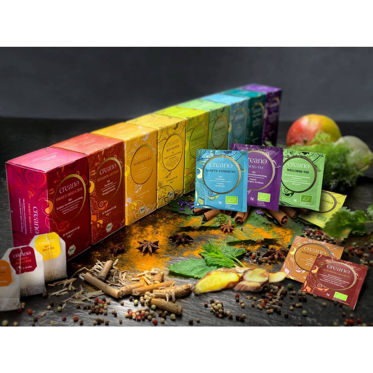 Creano Tee 60x “Calm down” Biotee-Mix (Wellness-Tee,Sanfte Stimmung,Abend-Tee)*, 1 x 60 St.