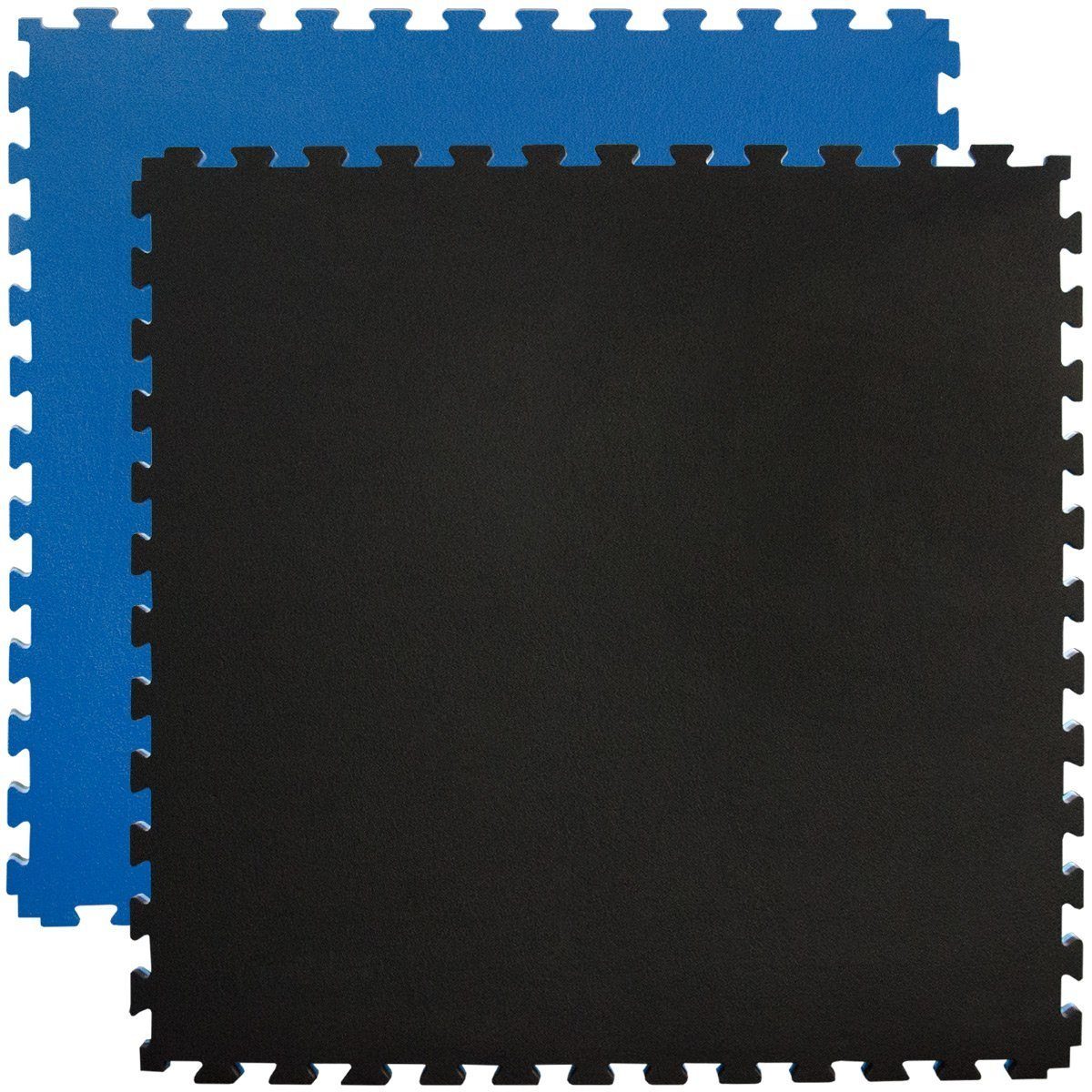 eyepower Fitnessmatte Bodenschutz-Matte 90x90cm Puzzle, Fitnessmatte Trainingsmatte Schwarz Blau