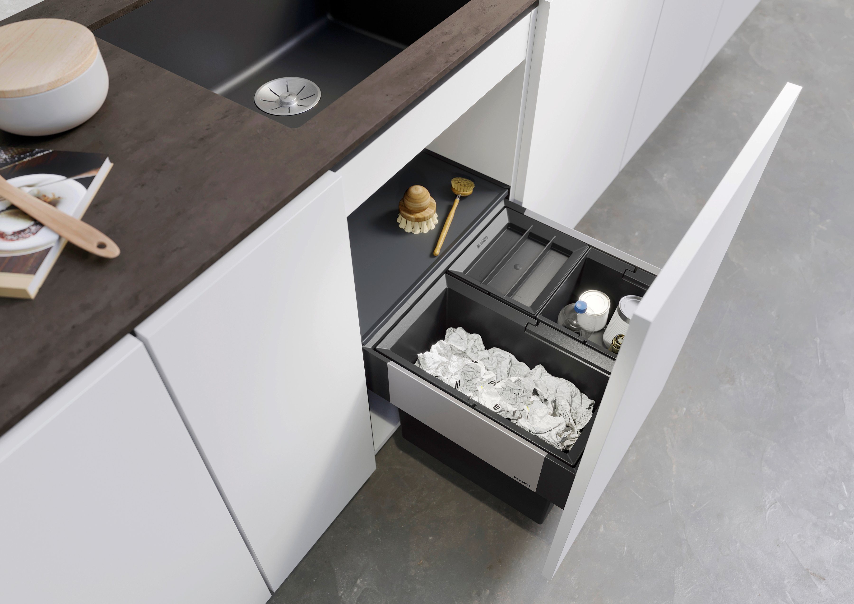 Blanco Mülltrennsystem Select II 50/3, Kunststoff, Stahlblech, 500 mm Untermass