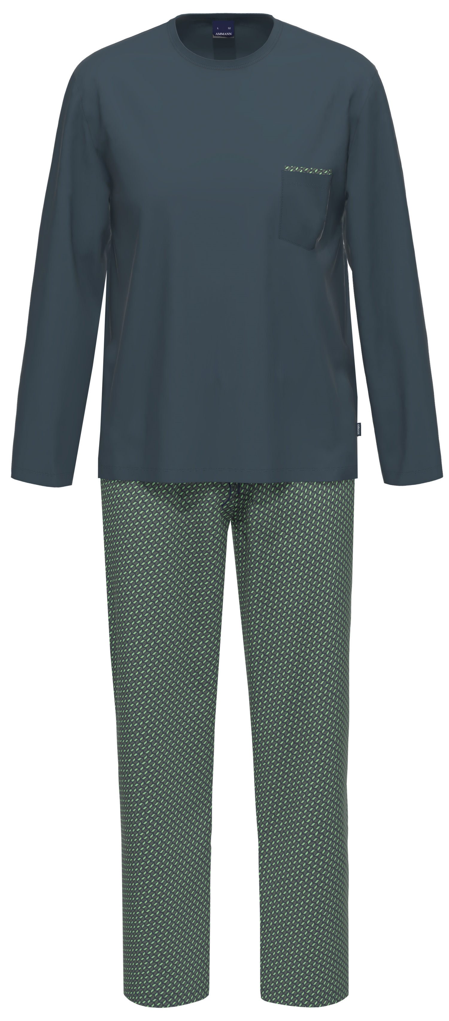 Ammann Schlafanzug Herren Pyjama Langarm (2 tlg) Modisches Design