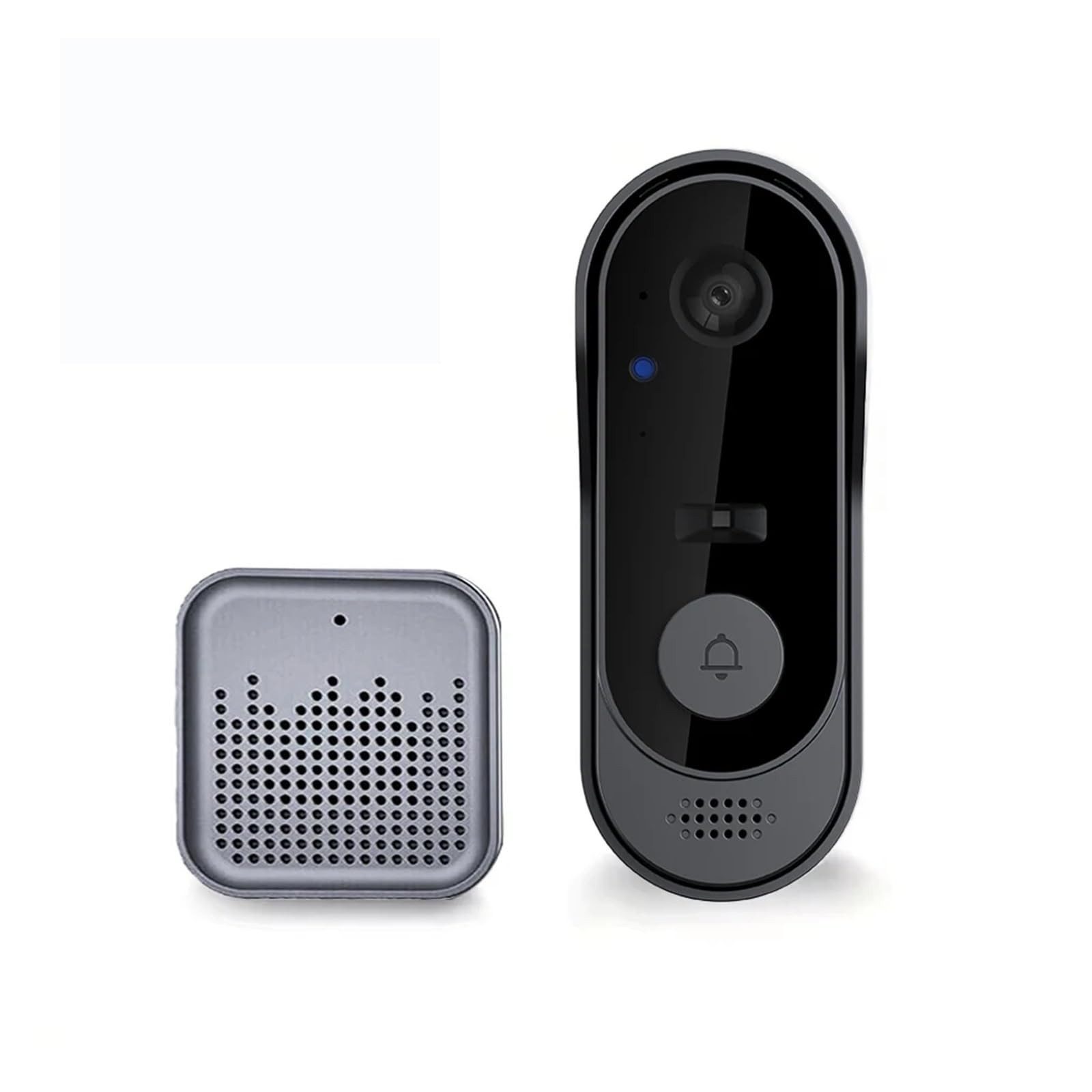 Tekoo Video-Türsprechanlage WLAN Video Türklingel mit App, Akku & Stimmverzerrer, Kabellos (Innenbereich, Geschützter Eingangsbereich, Set, 2-teiliges Set: Video-Türklingel (Außen) und Türgong (Innen), 2-Wege-Audio, Stimmverzerrer, Nachtsicht, App-Steuerung)