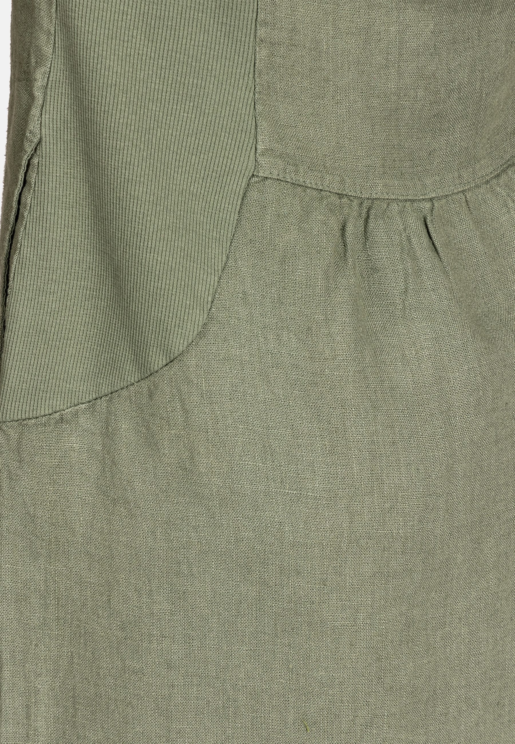 Sommerkleid SKL042 Damen Sommer Leinenkleid mit dezentem Spitzeneinsatz