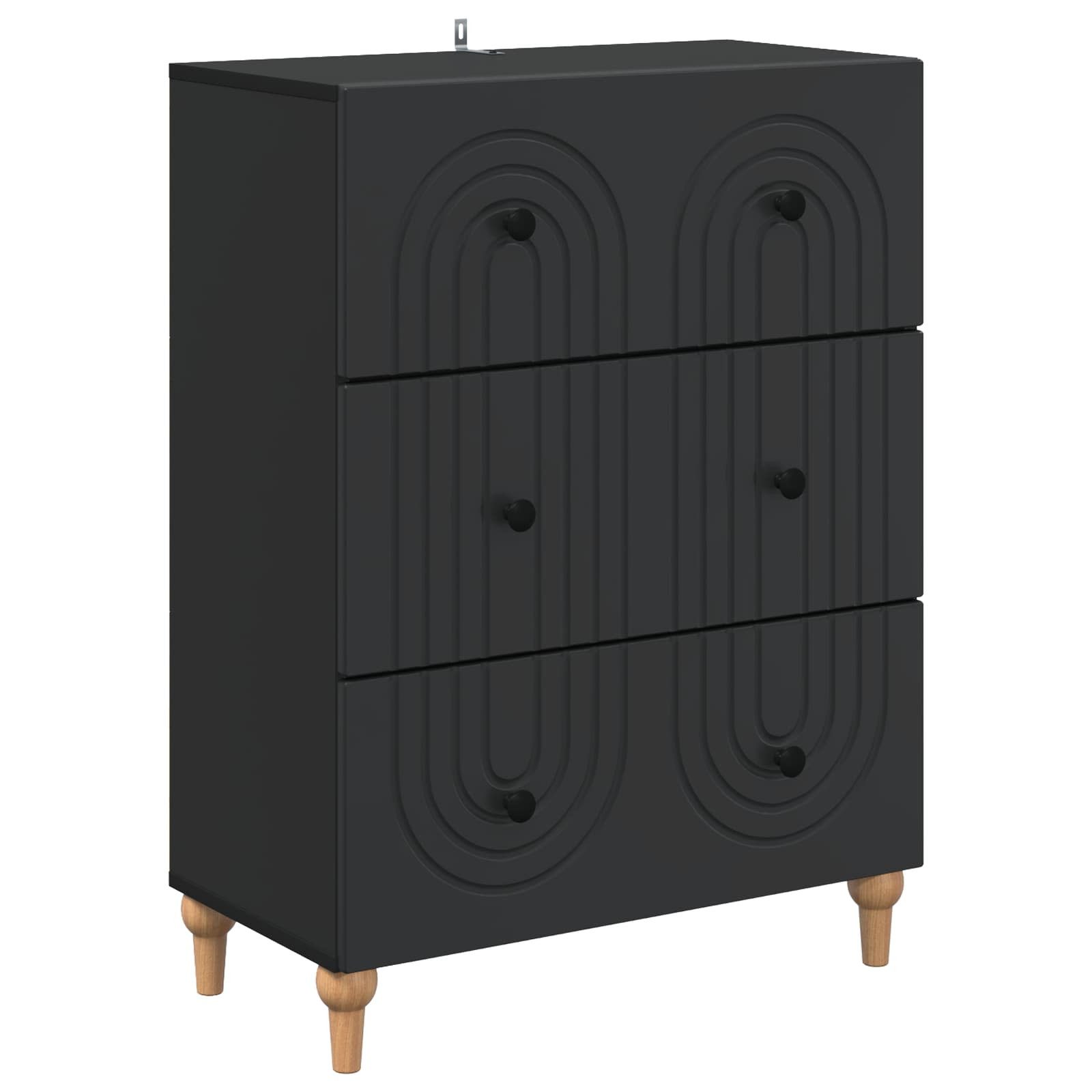 vidaXL Schranksystem Schubladenschrank Schwarz 66 x 34,5 x 90 cm Holzwerkstoff (1-St)