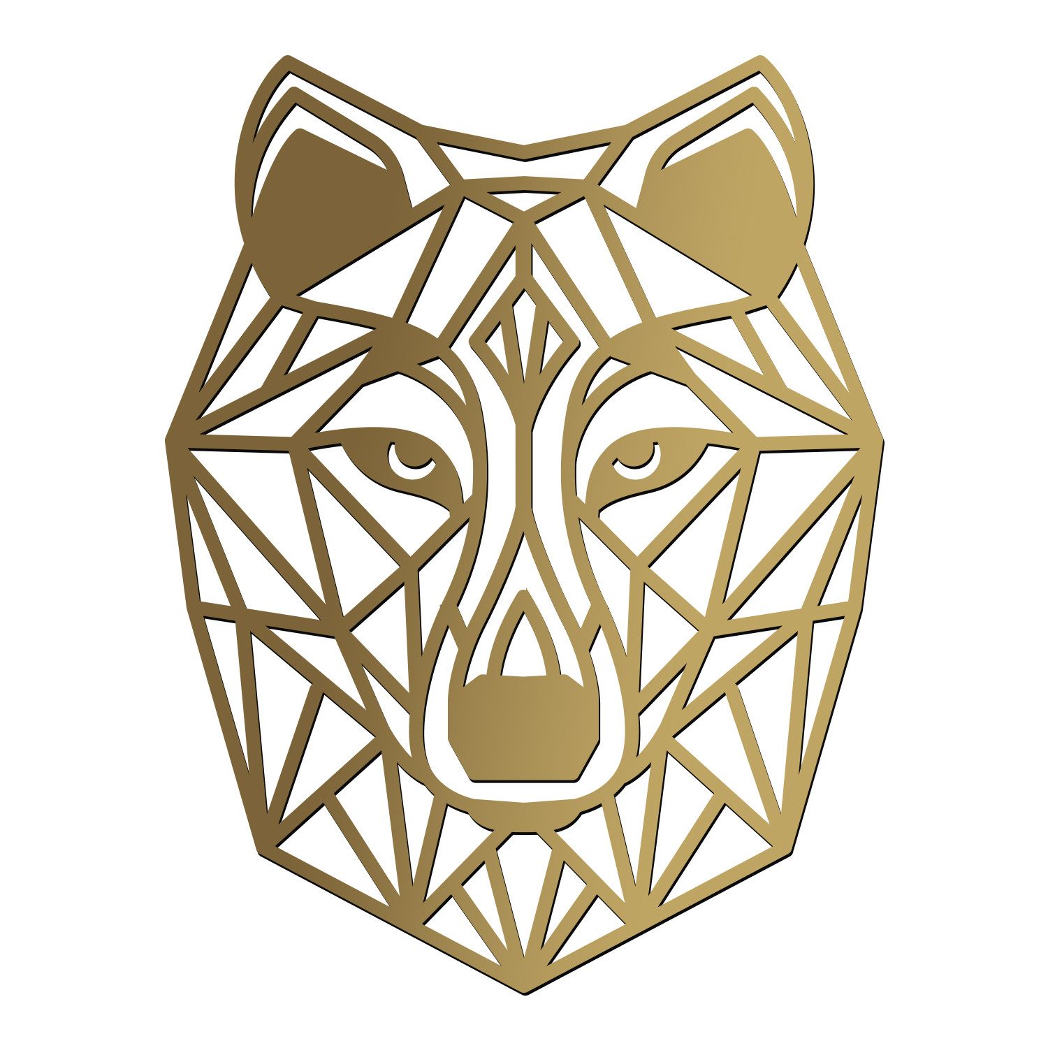 Namofactur 3D-Wandtattoo 3D Wandtattoo Wandbild Wolf aus Holz, Wald Wanddeko Polygon Wolf moderne Wandgestaltung für Adventure Fans