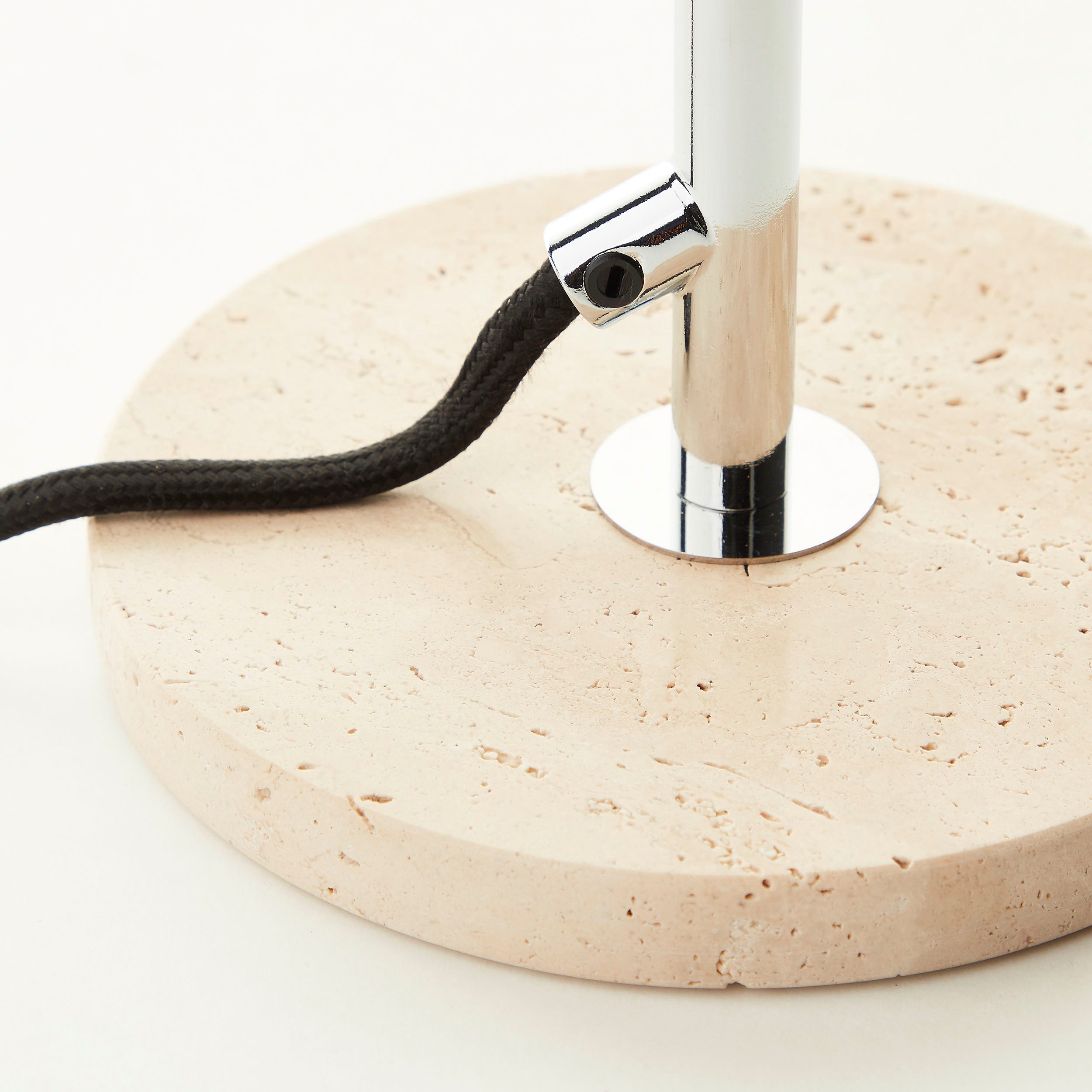 LeGer Home by Lena Gercke Tischleuchte Linnea Pilz Lampe - Travertin Steinfuß, ohne Leuchtmittel, Pilzleuchte, Tischlampe, Höhe 35,5 cm, Naturstein, Pilzlampe