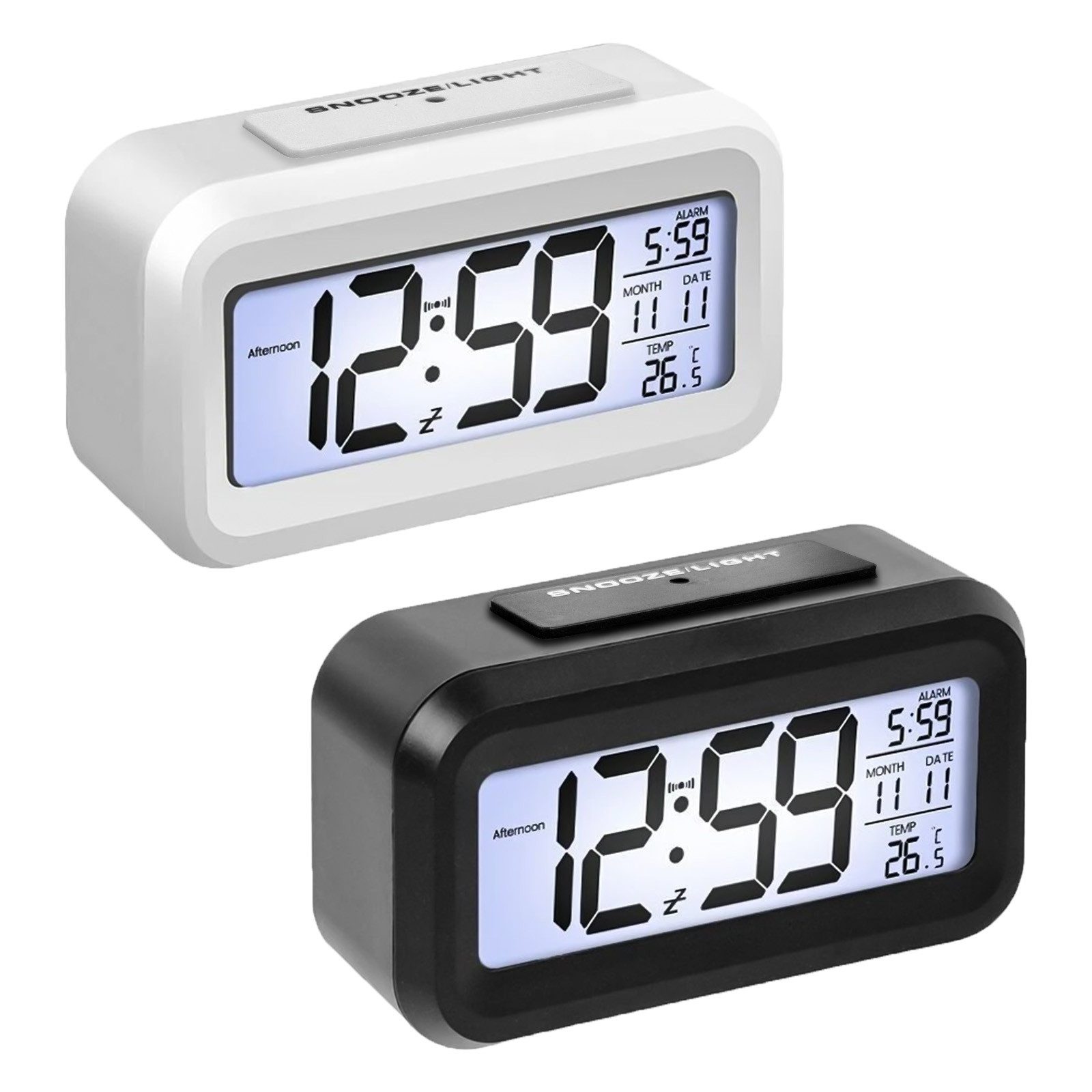 OZAVO Wecker GLNZ17 Digitaler Wecker Mit Temperaturanzeige und Schlaffunktion wecker digital für nachttisch kinderwecker mit LCD-Display