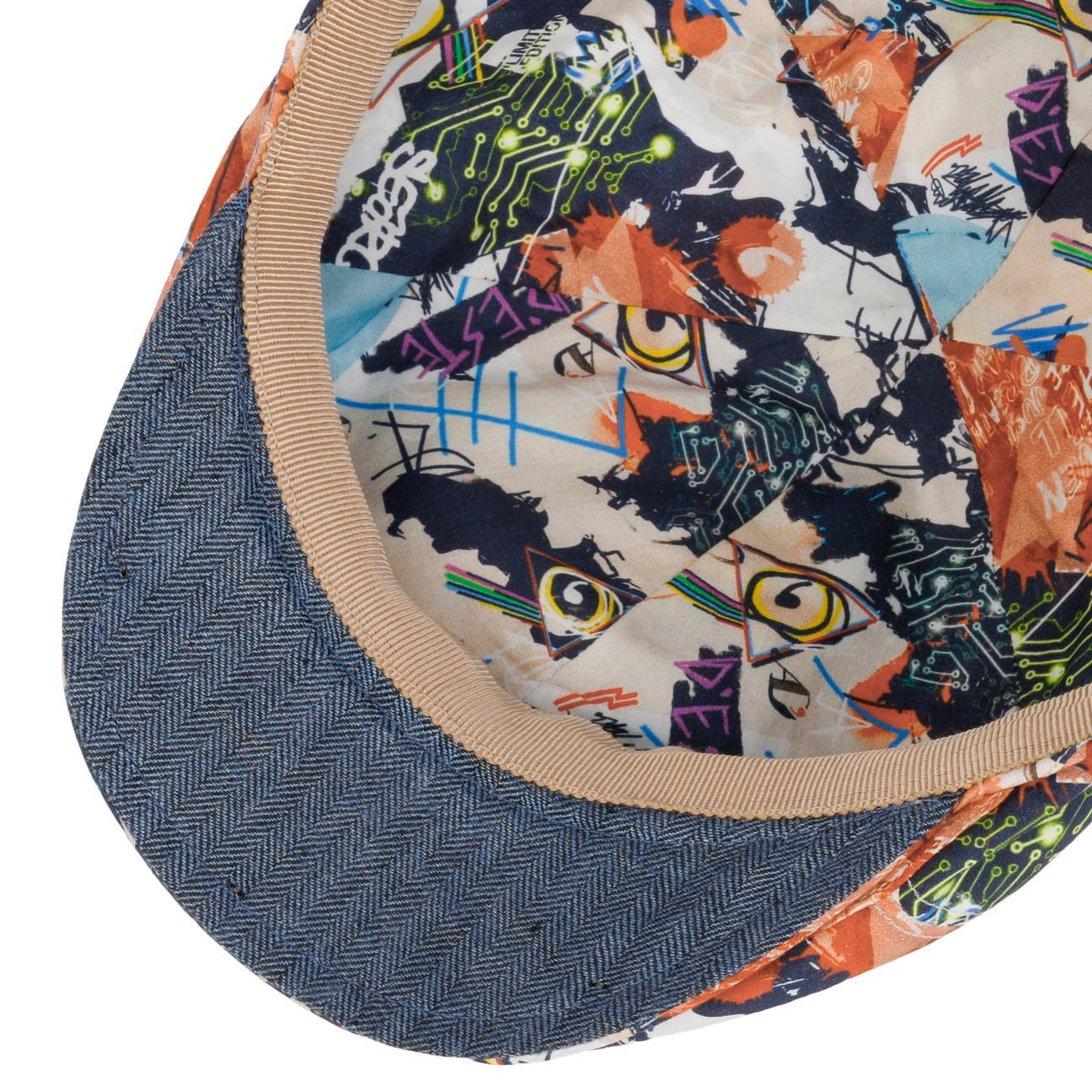 Alfonso D´Este Flat Cap (1-St) Schirmmütze mit Schirm, Made in Italy