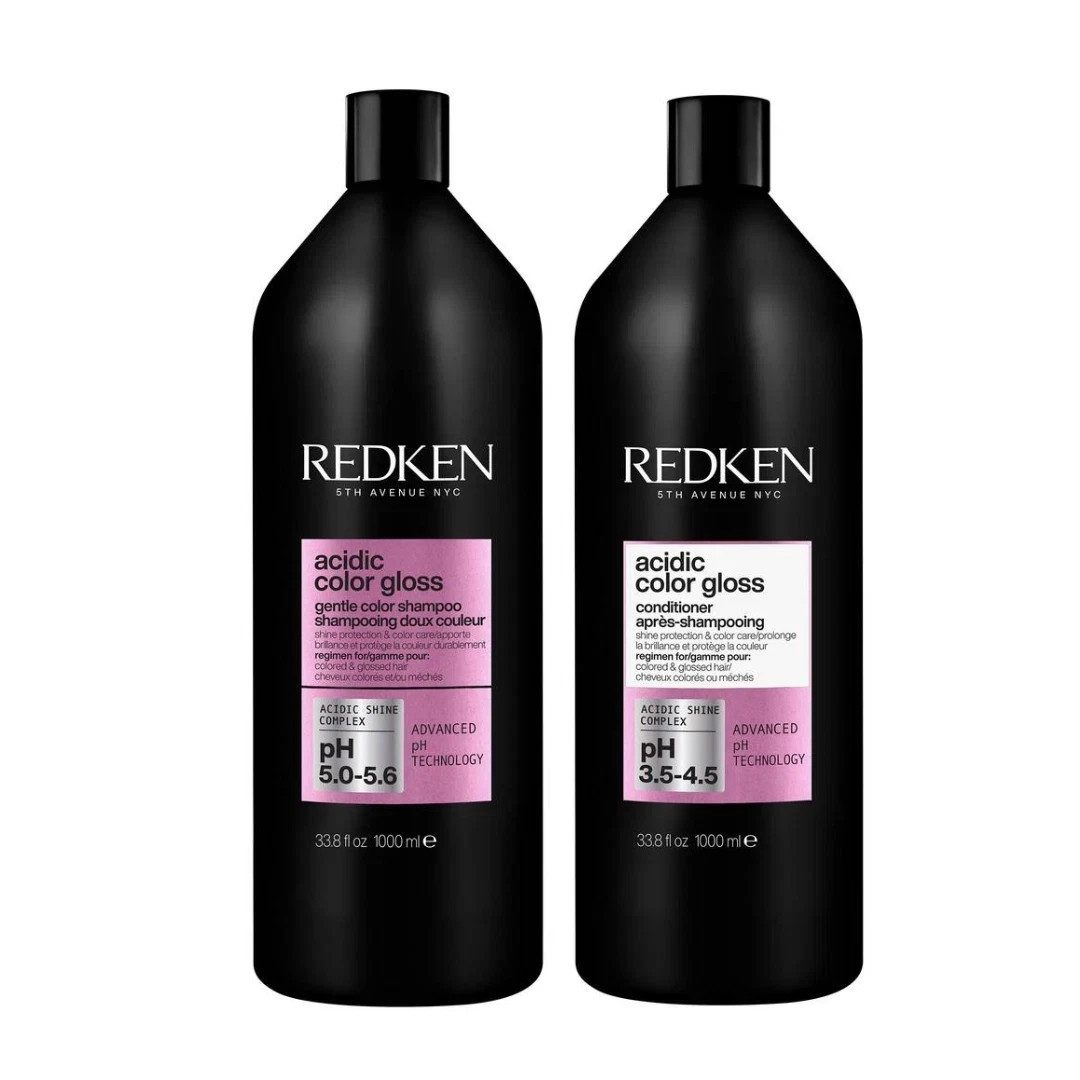 Redken Haarpflege-Set Redken Acidic Color Gloss Shampoo + Conditioner 1000ml, 2-tlg.