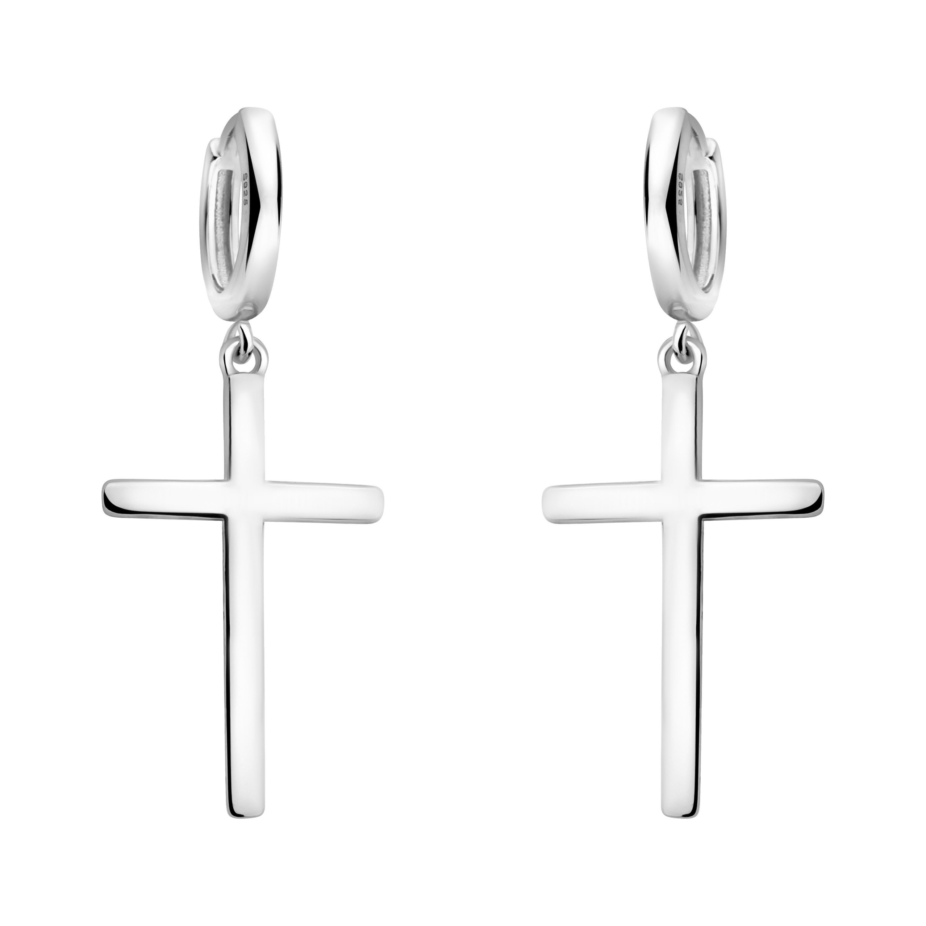 Sofia Milani Paar Ohrhänger Kreuz, 925 Silber Damen Schmuck - E2054