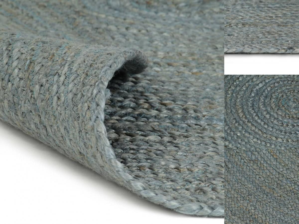 Teppich Teppich Handgefertigt Jute Rund 210 cm Olivgrün, vidaXL, Höhe: 0 mm