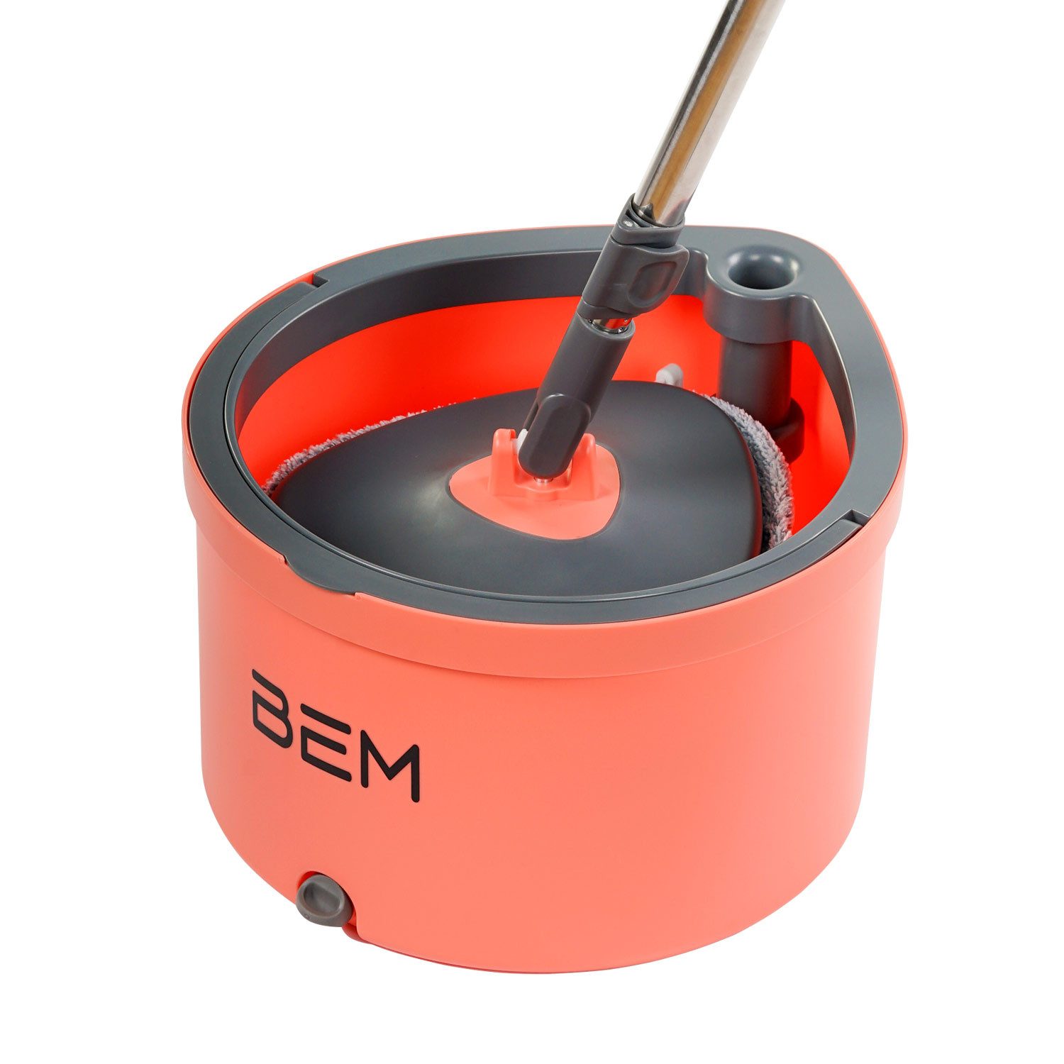 BEM Wischmopp Bodenreinigung Wisch-Set ORBITA, (Wischmopp Eimer Reinigungsblätter), 2 Mopp-Köpfe inkl. (Mikrofaser) und Wasserlösliche Reinigungsblätter