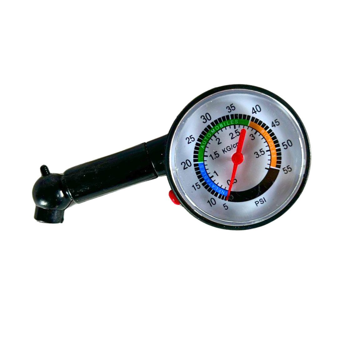 RACEL Luftdruckmessgerät Reifendruckprüfer Manometer Luftdruckmesser Auto Motorrad Fahrrad, 1-tlg., analoger Reifendruckmesser bis 4 bar