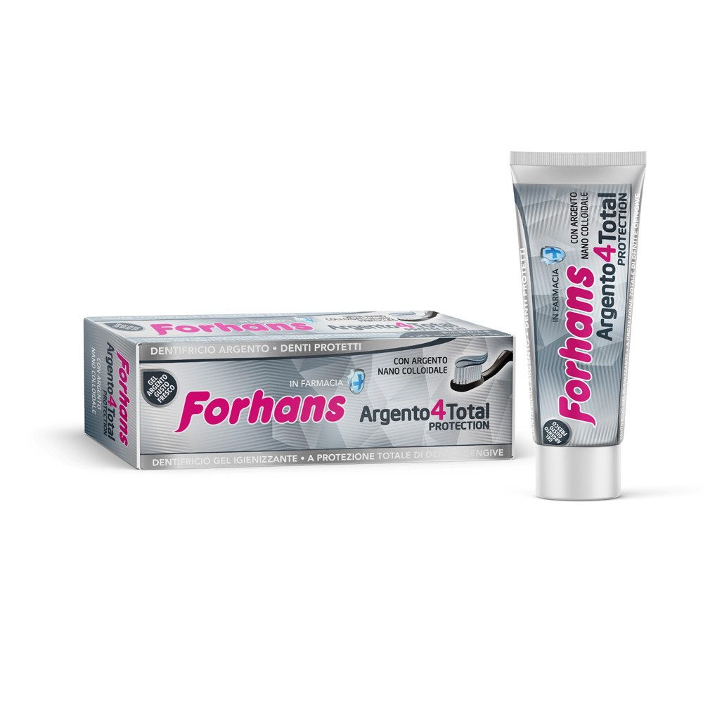 Puro Zahnpasta Forhans Argento4Total Zahncreme mit desinfizierender Wirkung 75 ml