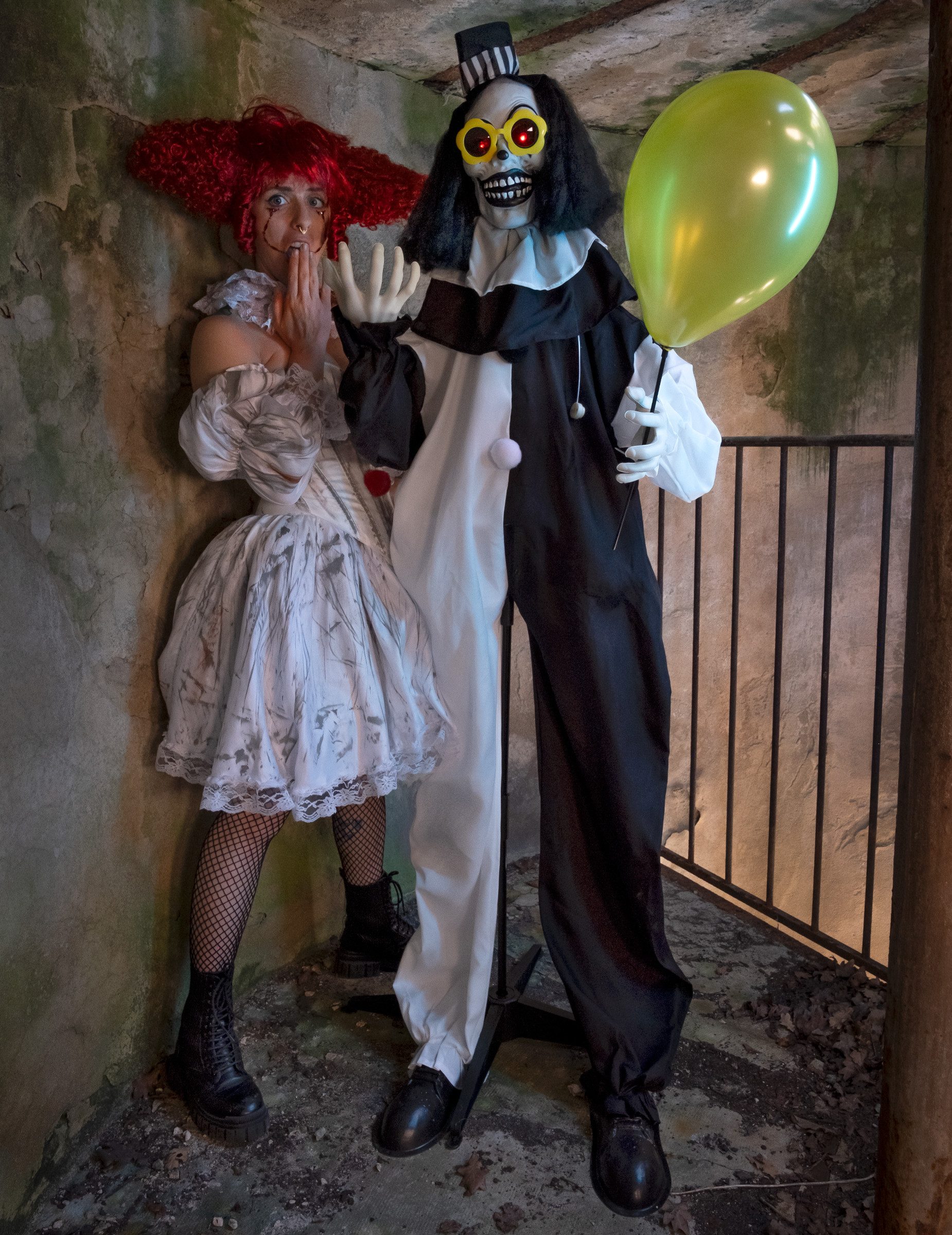 JADEO Clown-Kostüm Animierter Horrorclown