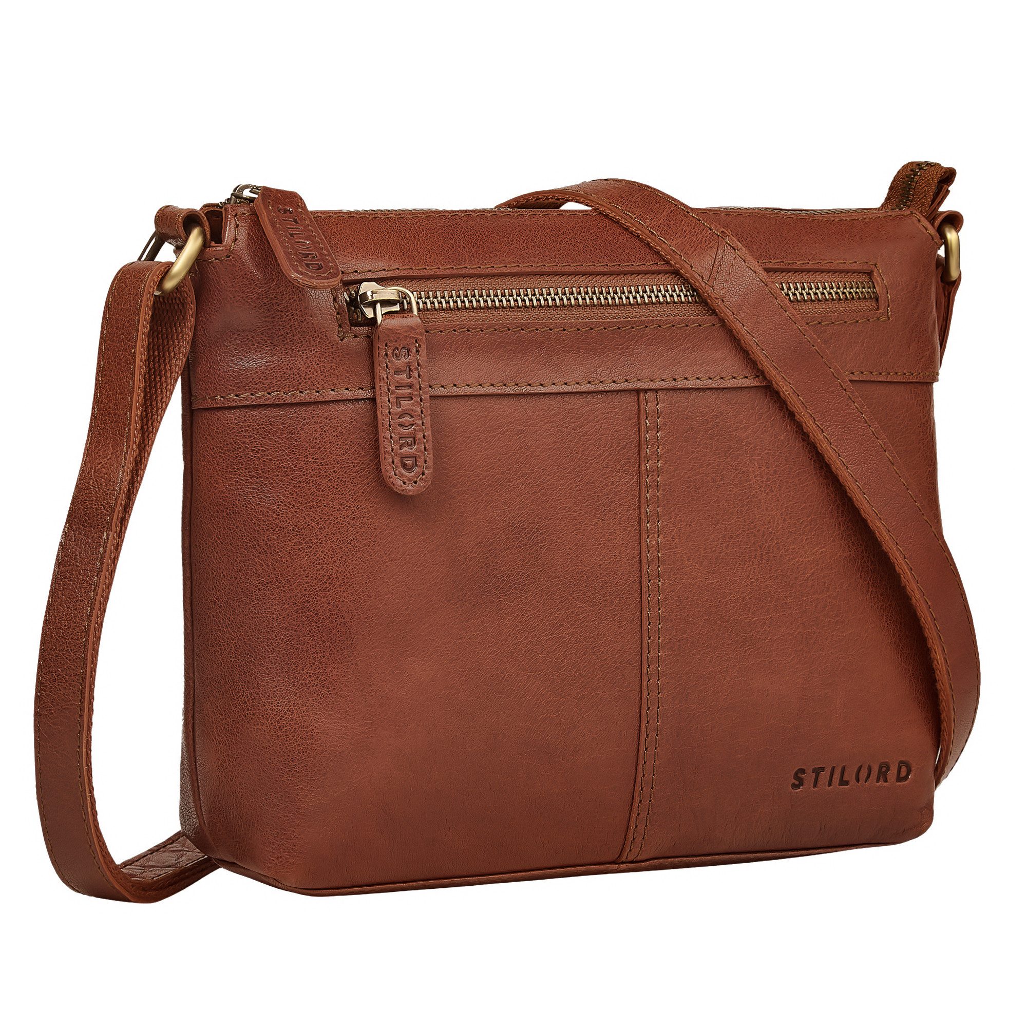 Handtasche "Odelia" Schicke Kleine Echt Ledertasche mit Gurt für Damen