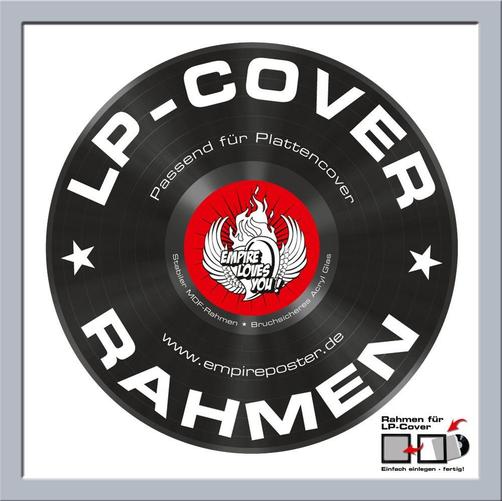 LP 15mm Marke Profil Vinyl Aussengrösse Qualitäts-Wechselrahmen Kunststoff silber 15mm cm Alben, 34,5x34,5 der Rahmen - Cover - Rahmen empire® Acrylglas-Scheibe LP empireposter Kunststoff für