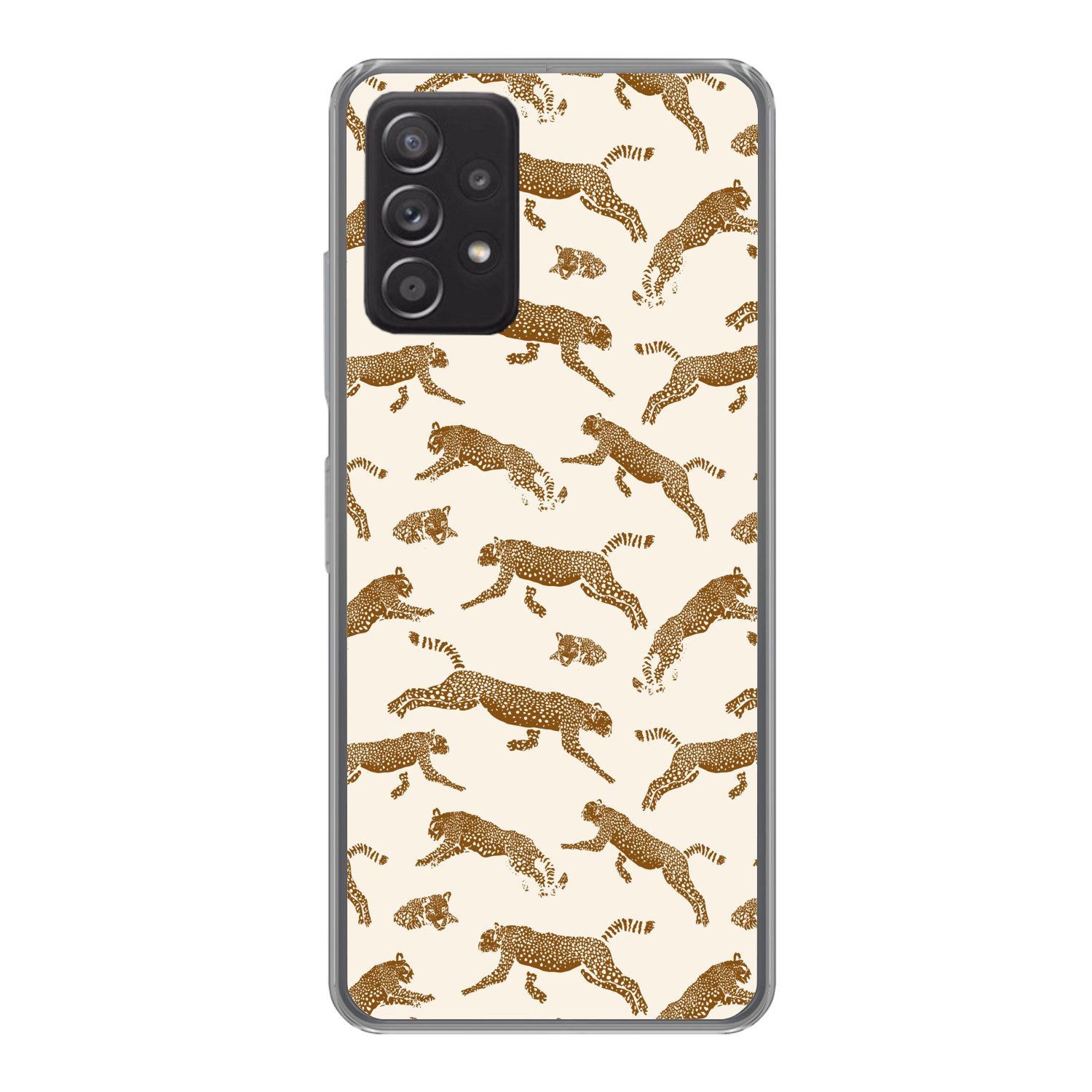 MuchoWow Handyhülle für Samsung Galaxy A33 5G Panther - Tiere - Beige - Braun - Muster, Smartphone-Bumper, Print, Handy Schutzhülle Dünn