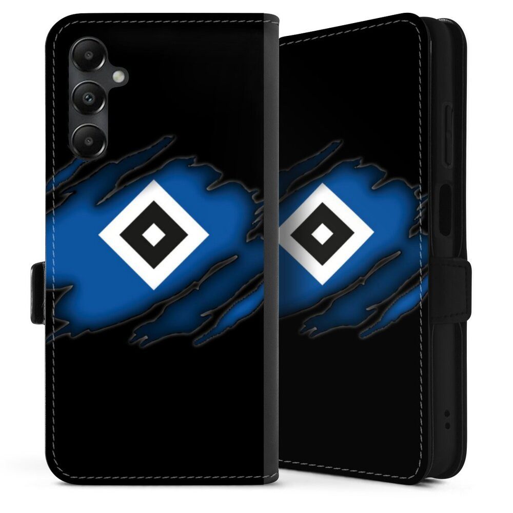 DeinDesign Handyhülle Hamburger SV HSV Offizielles Lizenzprodukt HSV Scratch, Samsung Galaxy A05s Hülle Handy Flip Case Wallet Cover