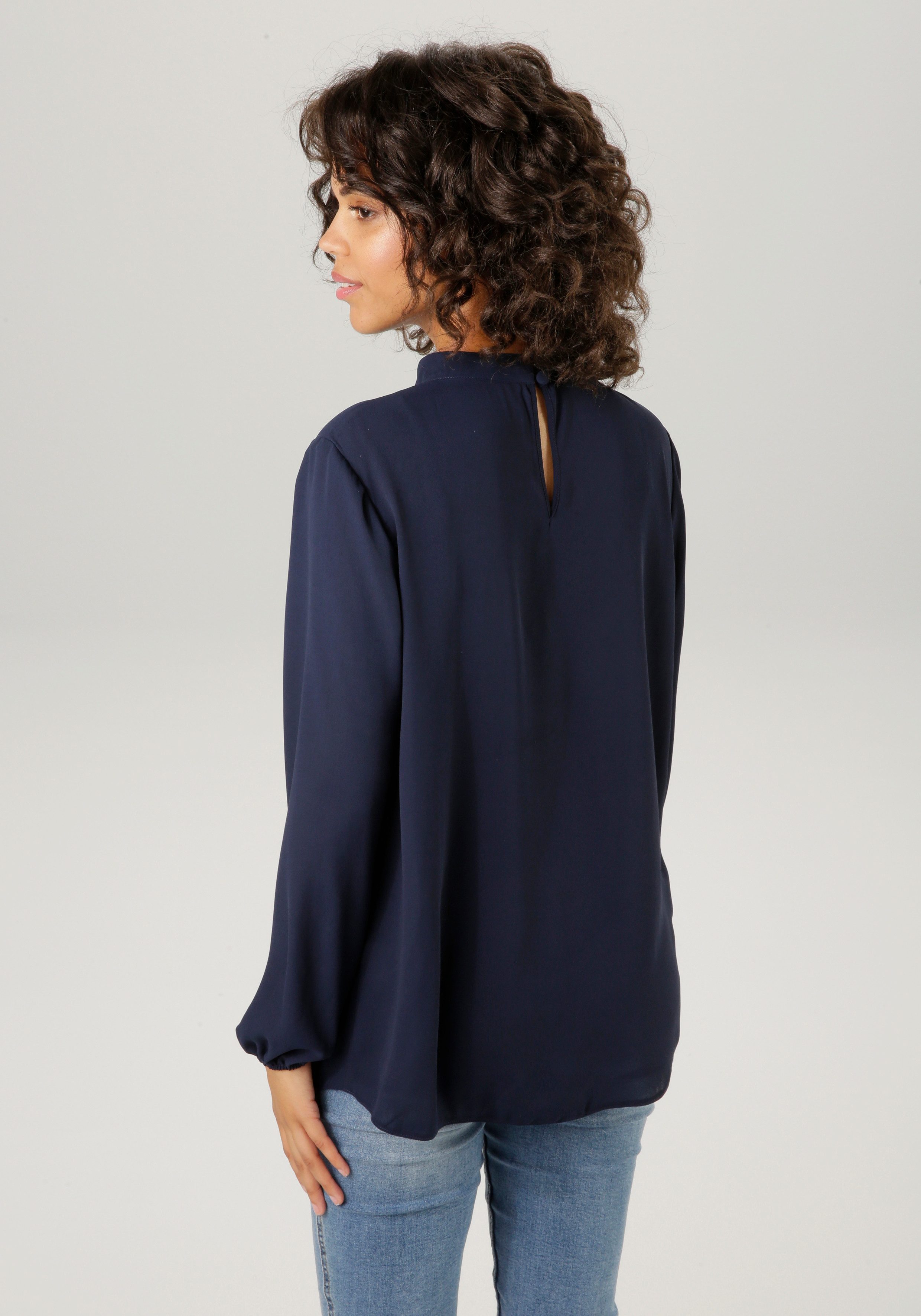 Aniston CASUAL Langarmbluse mit kleinem Volant günstig online kaufen