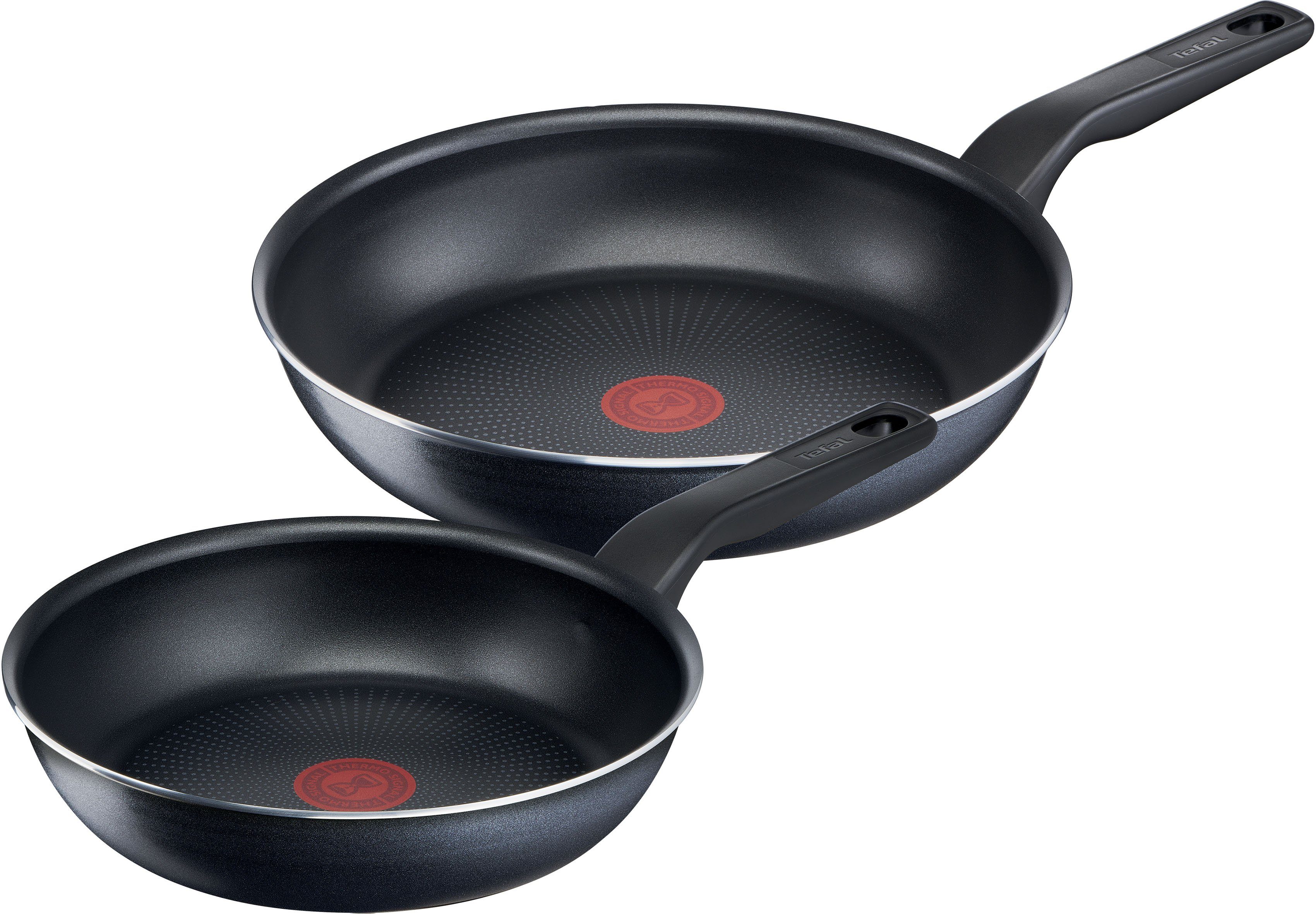 Tefal Pfannen-Set XL Force, Aluminium (Set, 2-tlg., je 1 Pfanne Ø 24/28 cm, H: 6 cm), Antihaft, Thermo-Signal, tiefe Form, alle Herdarten …