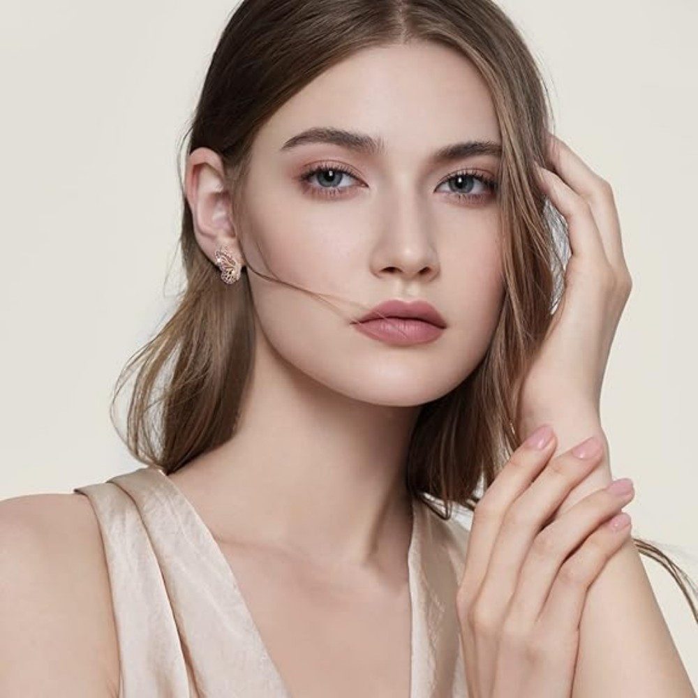POPOLIC Paar Ohrstecker Schmetterling Ohrringe für Frauen, Gold Hoop Ohrrin günstig online kaufen