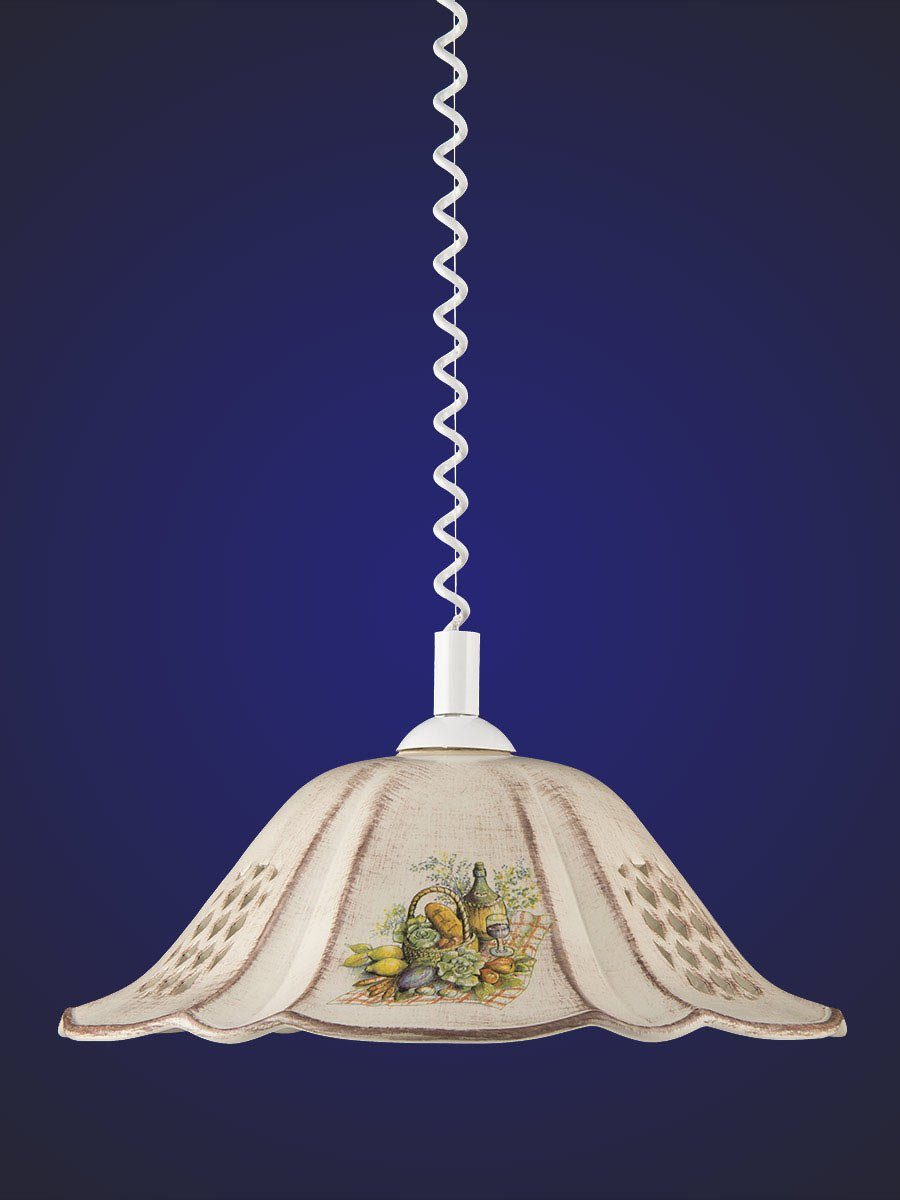 Helios Leuchten Pendelleuchte Küchenlampe Keramik, Keramiklampe, Deckenlampe, Hängelampe Esstisch, Küche Esszimmer Küchentisch, Deckenleuchte hängend höhenverstellbar
