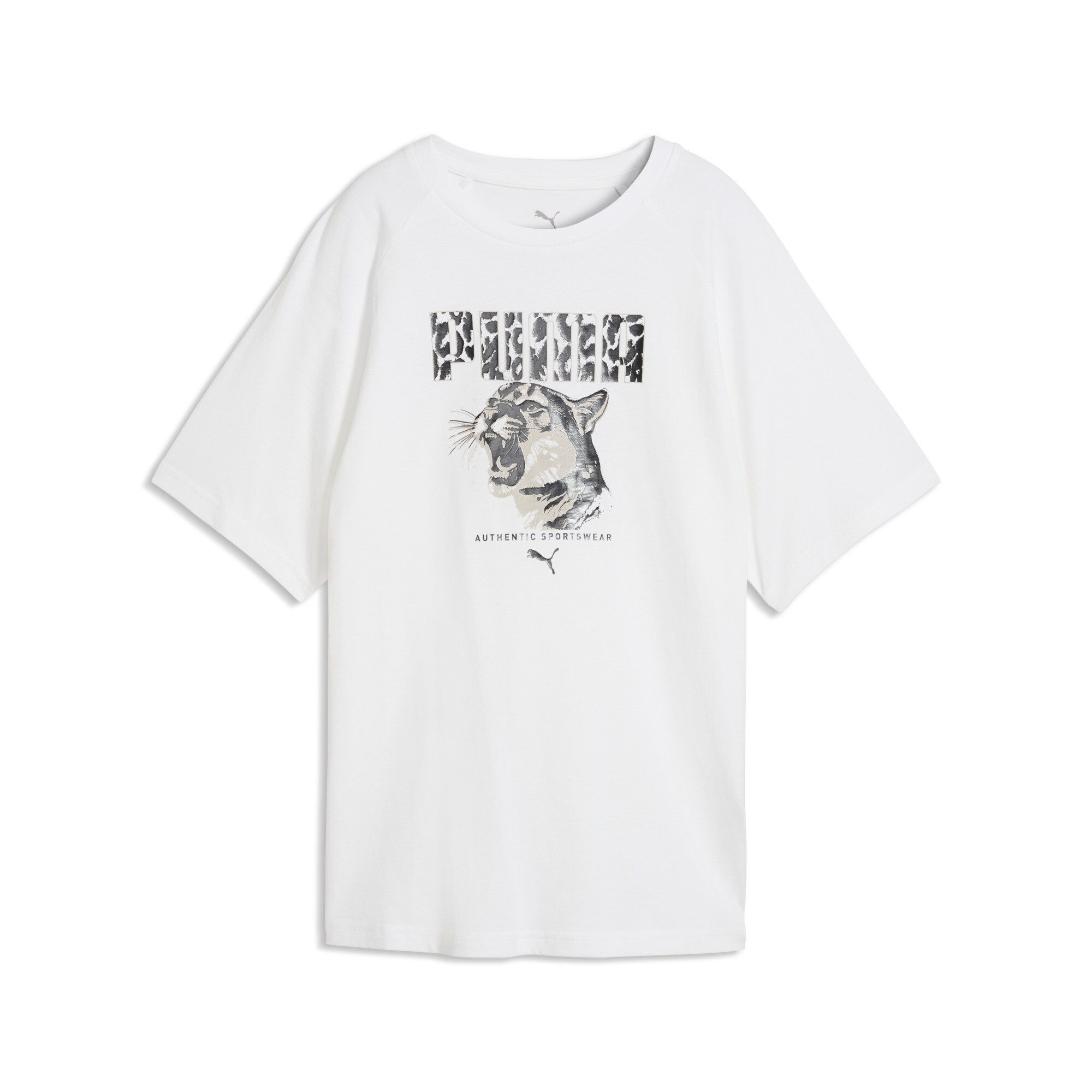 PUMA T-Shirt GRAPHICS ANIMAL RELAXED GRAPHIC TEE mit sportlichem Stil, Kurzarmdesign, Rundhalsausschnitt, unifarben