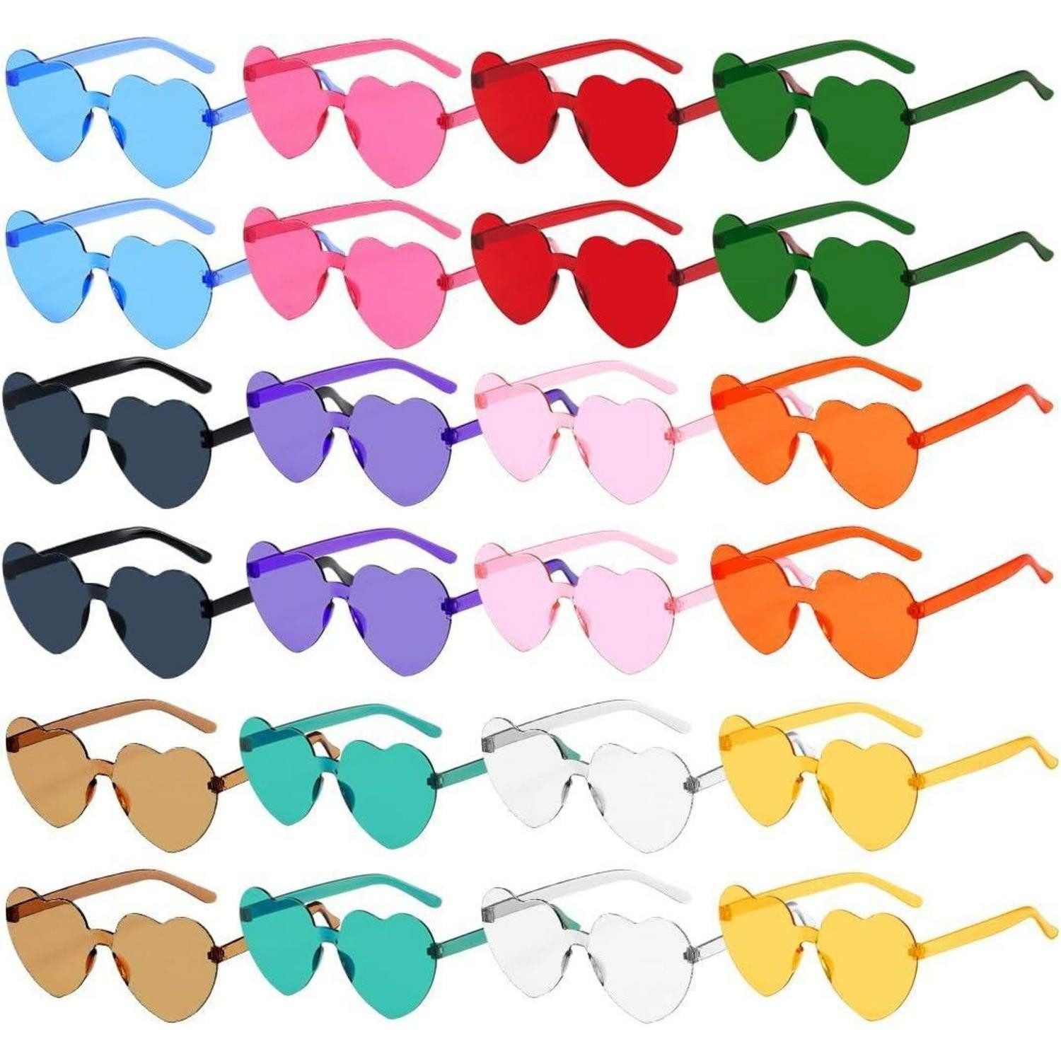 LuxusKollektion Kostüm Brille Herz Party Fasching Foto Requisiten Geburtstag Bunt 24pcs