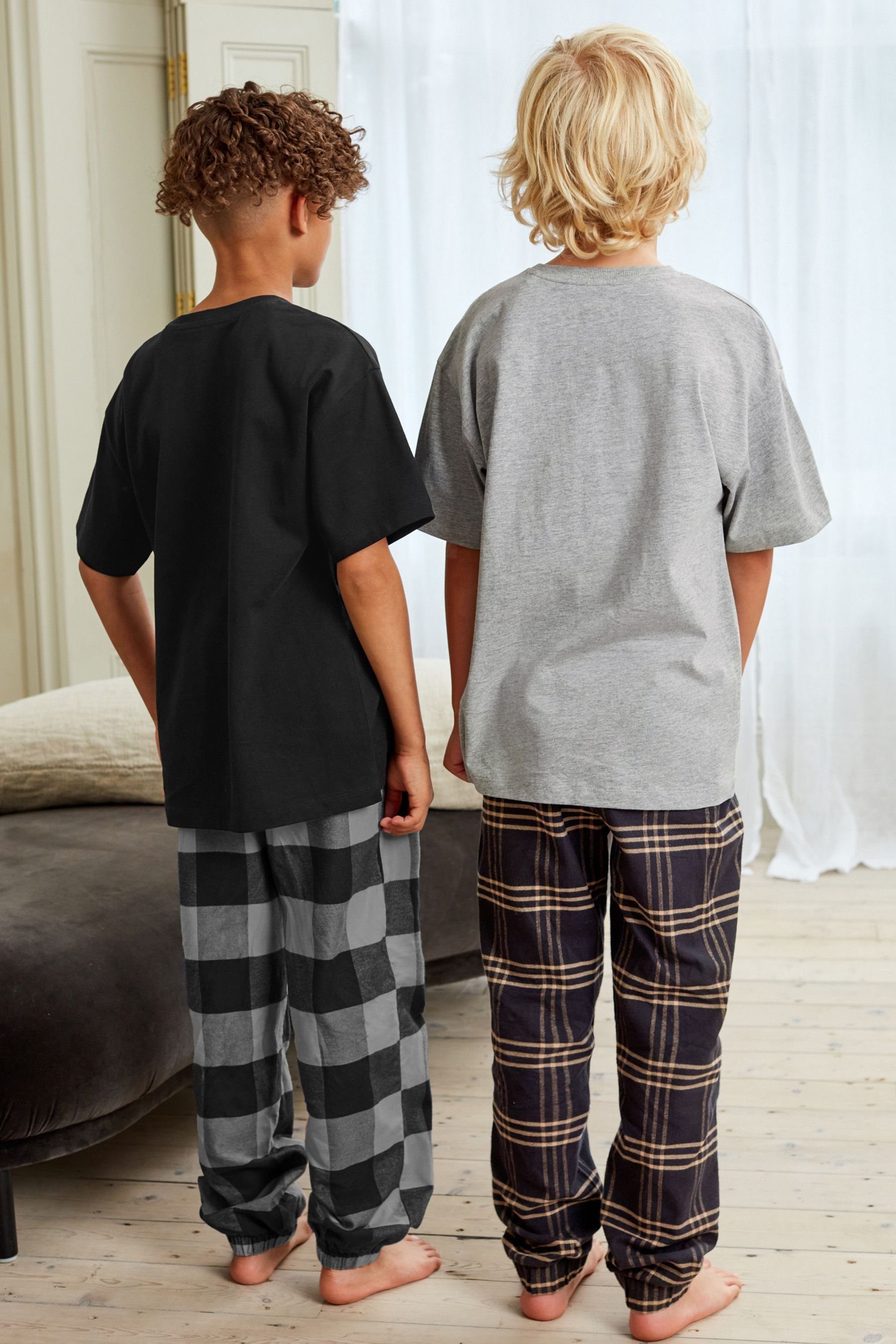 Next Pyjama Pyjamas 2er-Pack tlg) Monochrome im Check (4