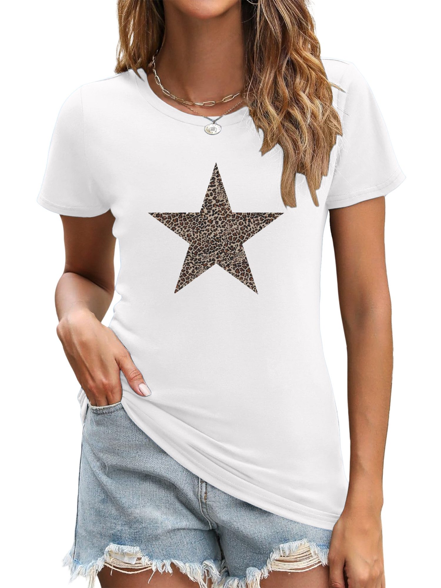 PYL T-Shirt Damen bequemes Sommer Basic-Shirts günstig online kaufen