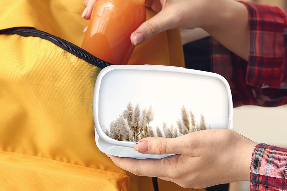 Pastell, und für Mädchen MuchoWow und - Lunchbox Körnung für Erwachsene, Brotdose, Brotbox - weiß (2-tlg), Jungs Kinder Himmel Kunststoff,