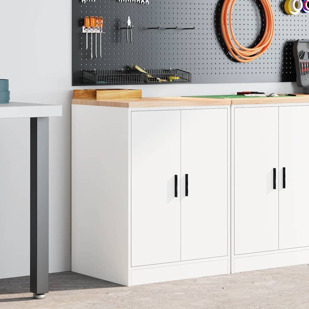 vidaXL Werkzeugschrank Garagen-Aufbewahrungsschrank Weiß 60x51x85 cm Massivholz Kiefer (1-St)