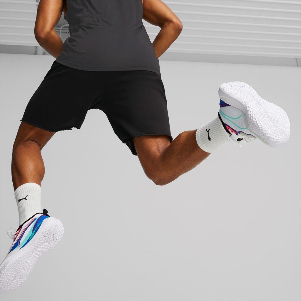 PUMA Hallen-Indoorschuhe Playmaker Pro weiss/violett Herren Badmintonschuh