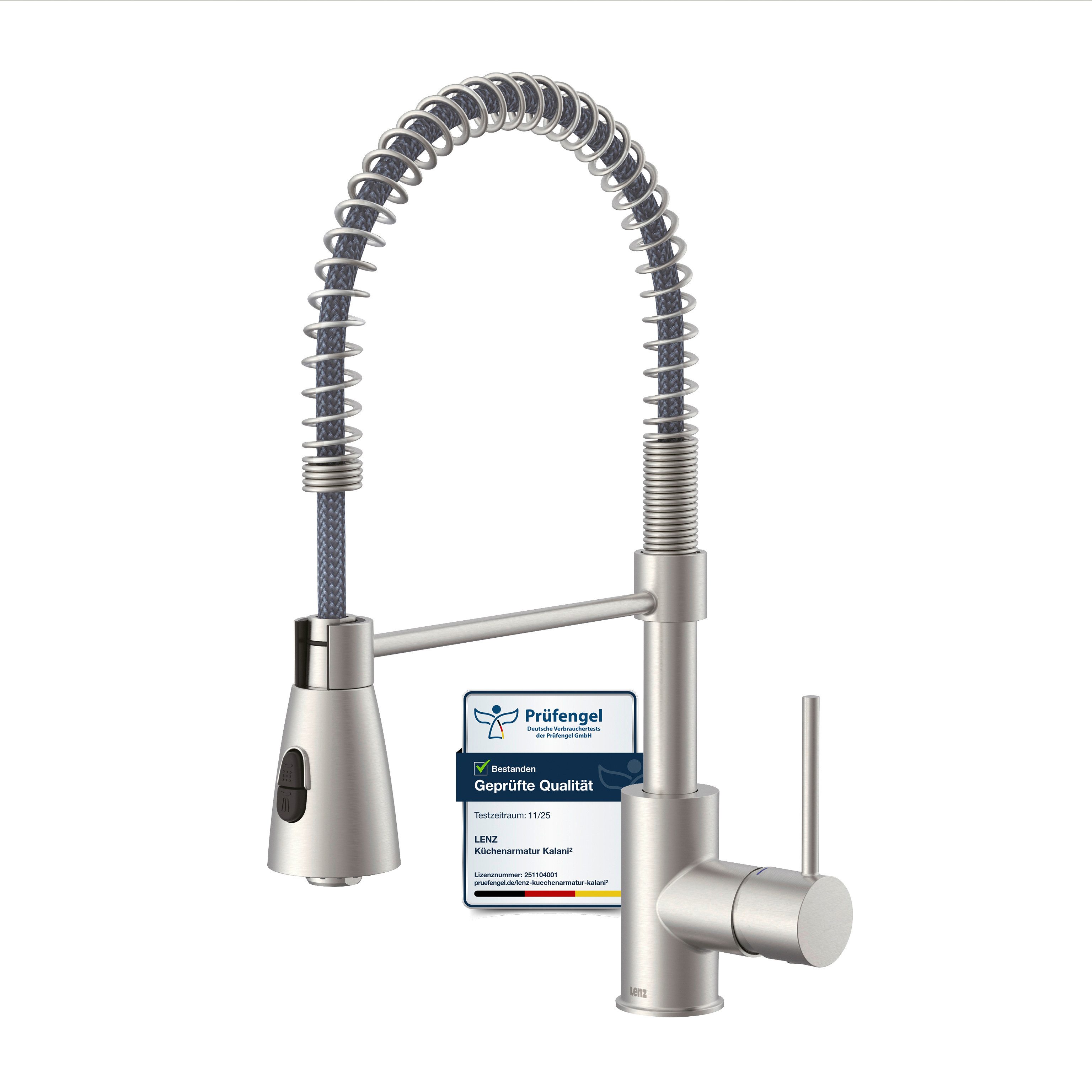 Lenz Küchenarmatur KALANI² flexible Geschirrbrause, 2 Strahlarten, 306° schwenkbar Nickelfrei