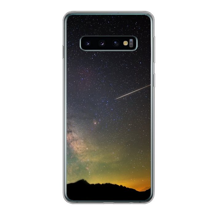 MuchoWow Handyhülle Die Milchstraße und die Sternschnuppe Phone Case Handyhülle Samsung Galaxy S10 Silikon Schutzhülle