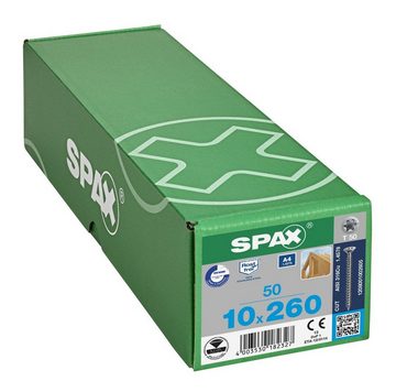 SPAX Spanplattenschraube Edelstahlschraube, (Edelstahl A4, 50 St), 10x260 mm