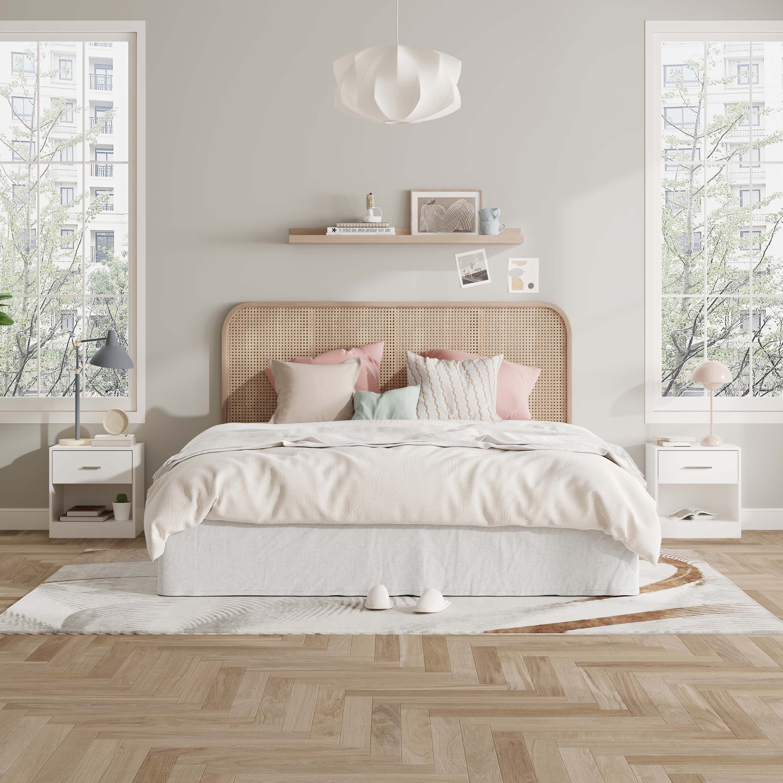 relaxdays Nachtschrank Nachttisch mit Schublade weiß, 1er-Pack