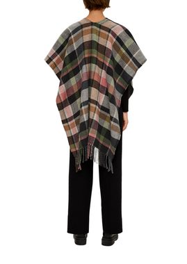 s.Oliver Poncho Poncho aus Baumwollmix Fransen