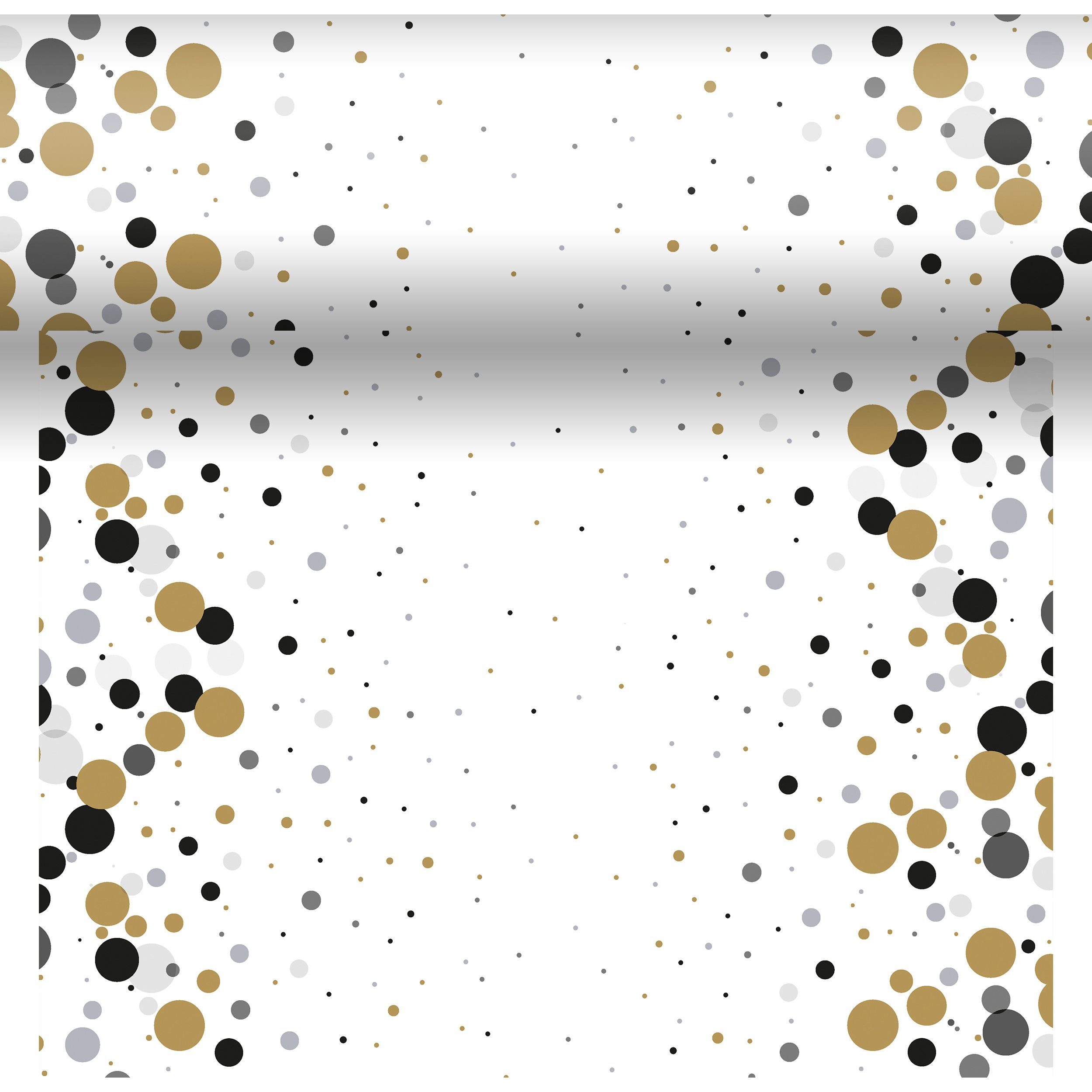 Duni Tischläufer Tischläufer 3 in 1 0,4 x 4,80 m 1er Festive Bubbles Black