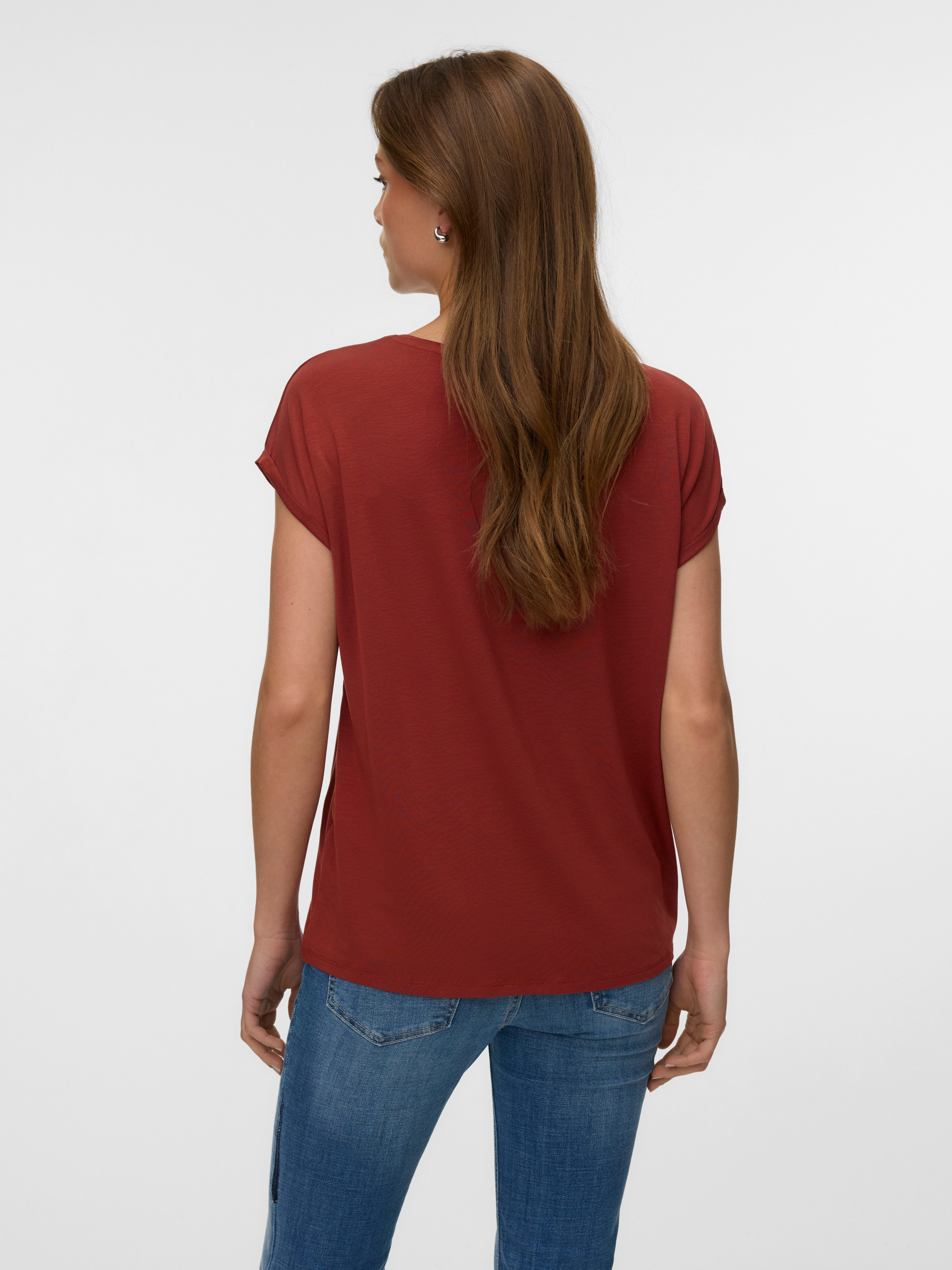 Vero Moda T-Shirt VMAVA PLAIN SS TOP JRS NOOS Materialmix, regular fit
