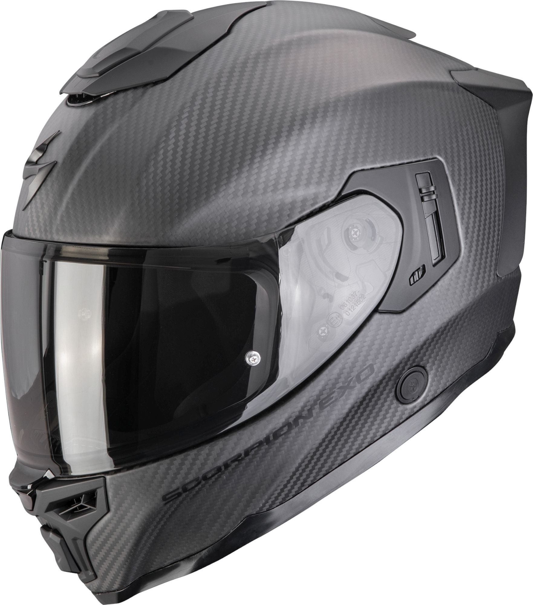 Scorpion Exo Motorradhelm Exo-1500 Carbon Air Integralhelm, antifog beschichtet,Notfallsystem-Polsterung (EQRS),geeignet für