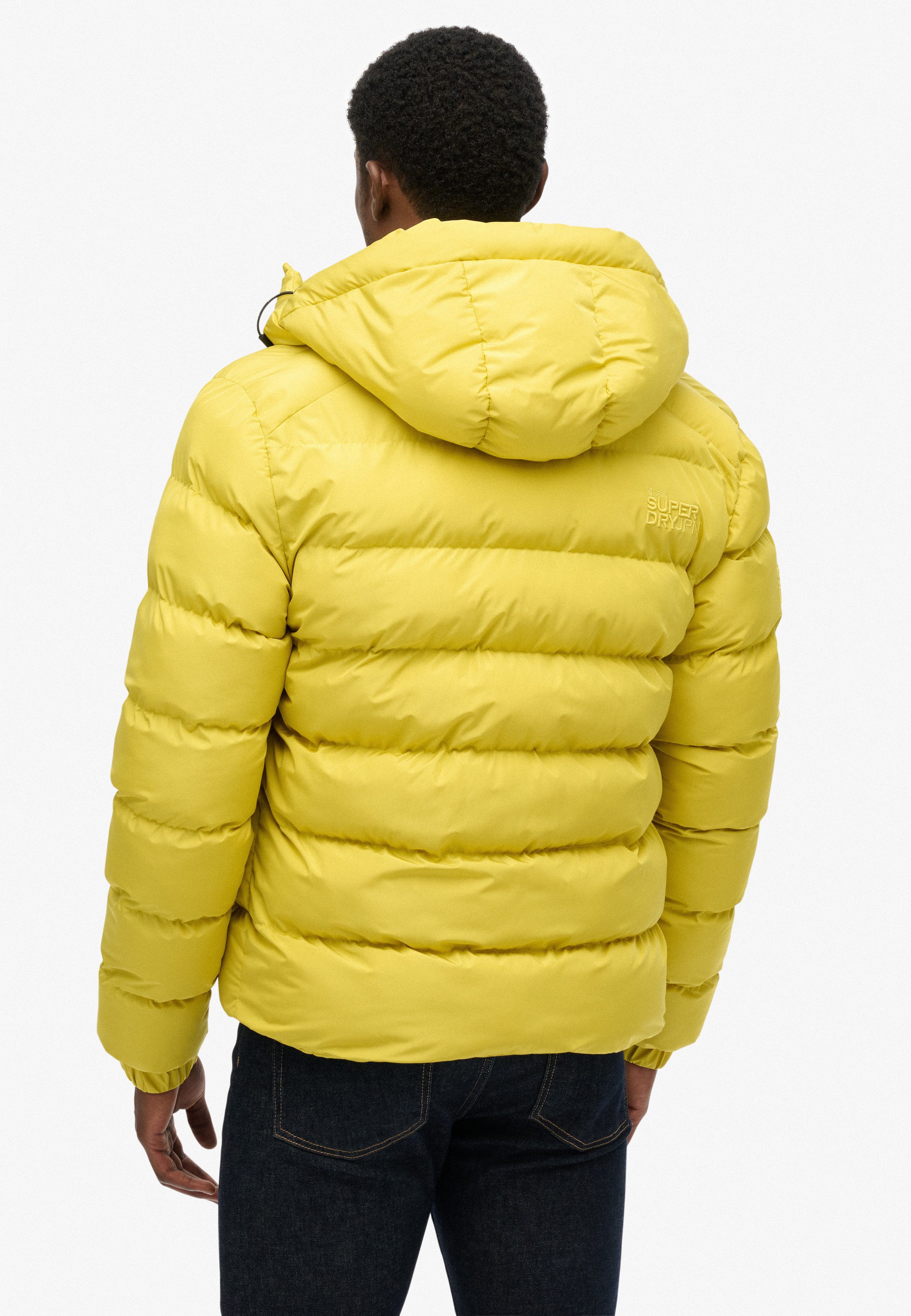Superdry Steppjacke HOODED SPORTS PUFFER JACKET Kunstfaser, relaxed fit