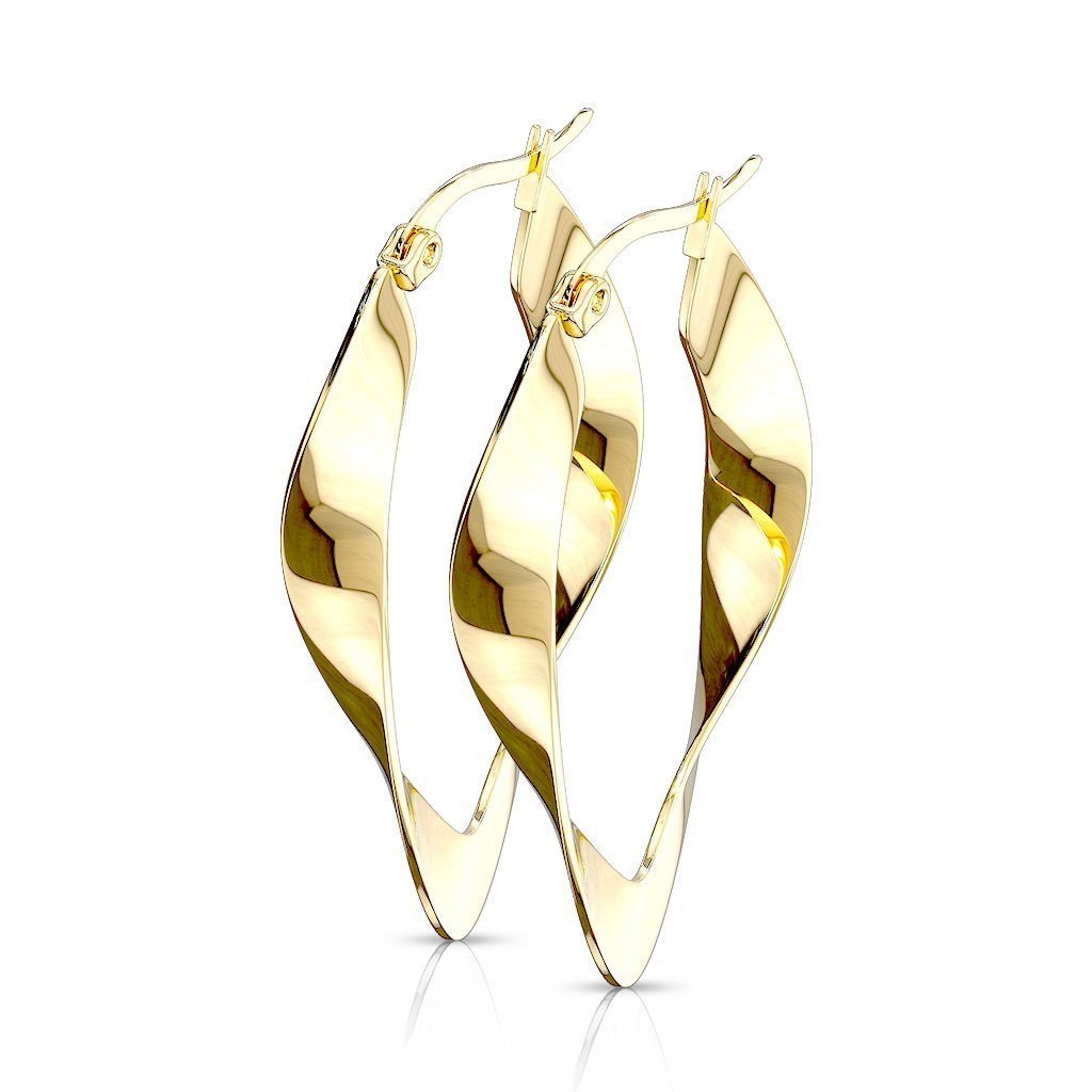 BUNGSA Creolen-Set Creolen Boho Style oval aus Edelstahl Damen (1 Paar (2 Stück), 2-tlg), Ohrschmuck Ohrringe mehr
