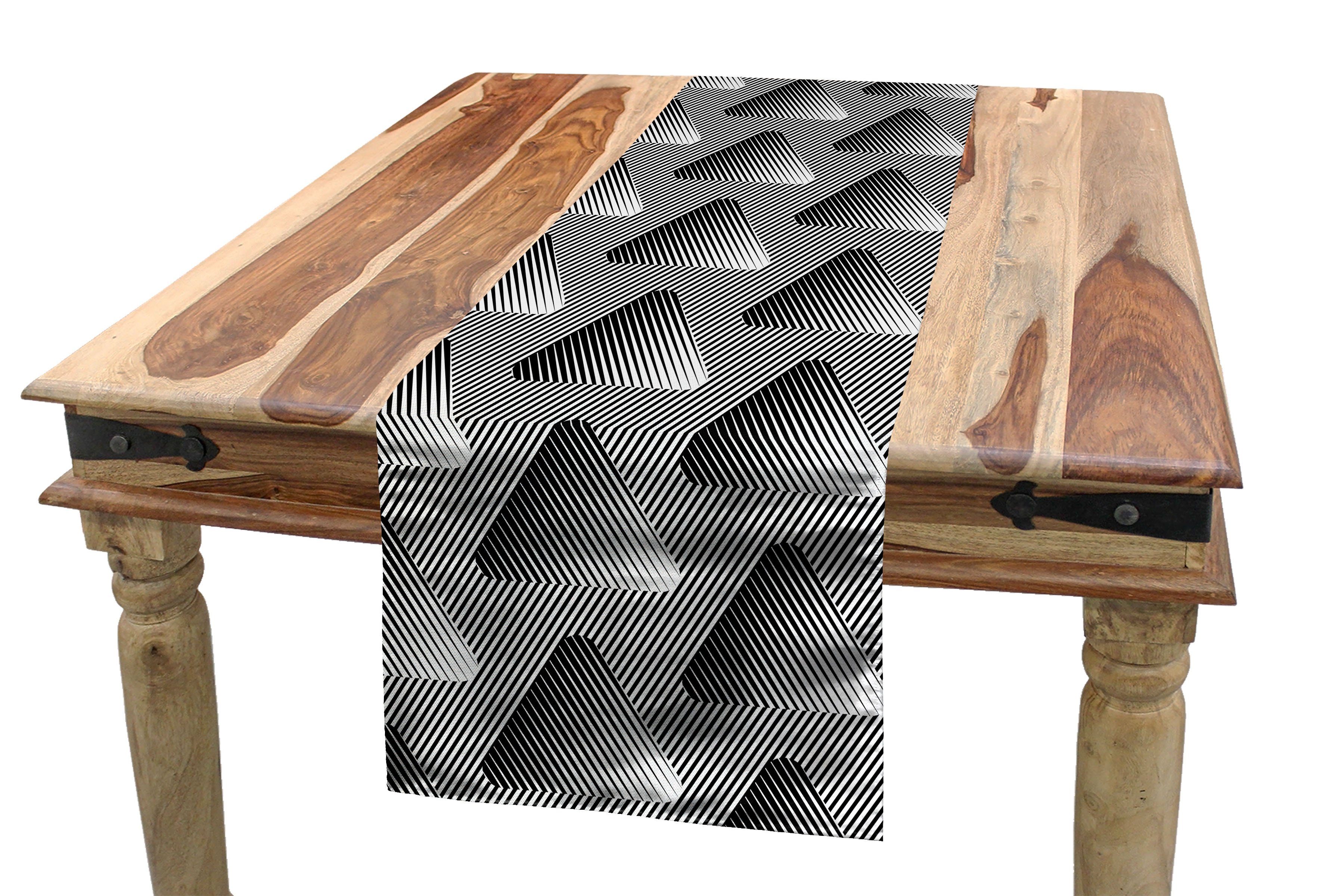 Abakuhaus Tischläufer Esszimmer Küche Rechteckiger Dekorativer Tischläufer, Abstrakt geometrische Dimension