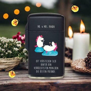 Mr. & Mrs. Panda Feuerzeug Einhorn Sekt - Schwarz - Geschenk, Einhorn Deko, Freundin, Spaß, Anst (1-St), Einzigartiges Design