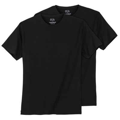 CECEBA Rundhalsshirt Große Größen T-Shirt 2er-Pack Rundhals schwarz Ceceba